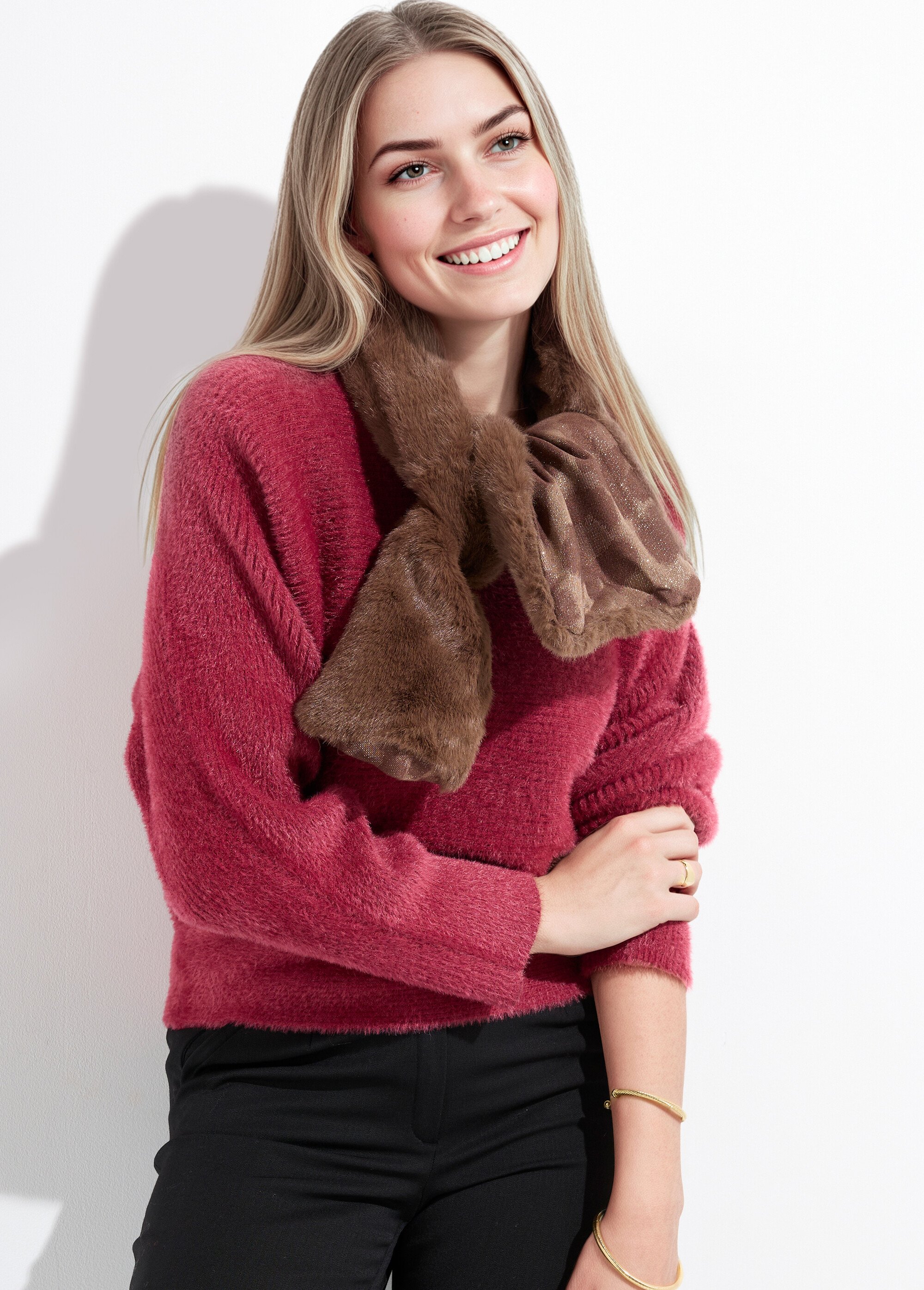 Echarpe fausse fourrure, envers léopard