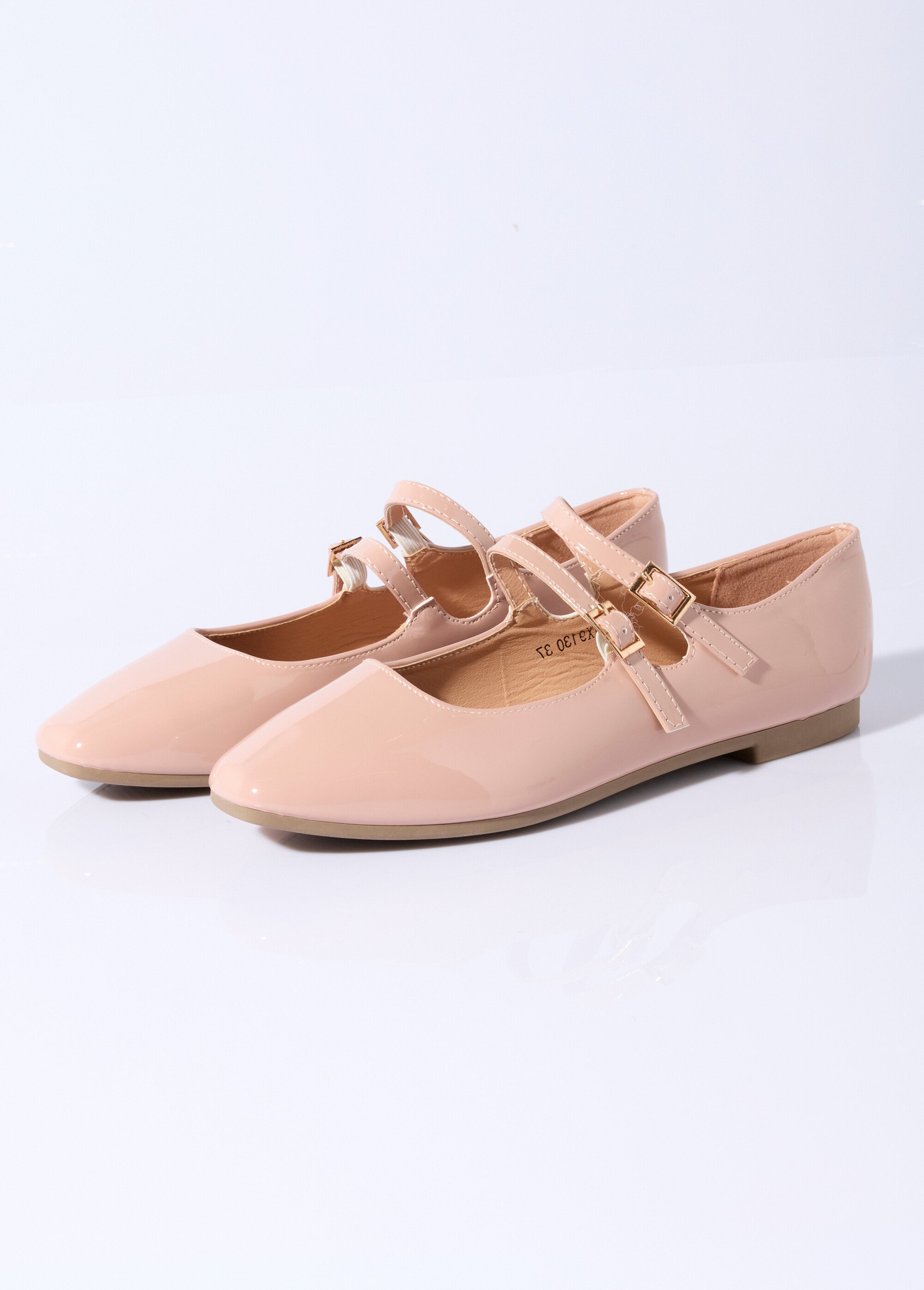 Ballerines plates bout carré, double bride Femme Rose LBS-BSHX9130 DE1