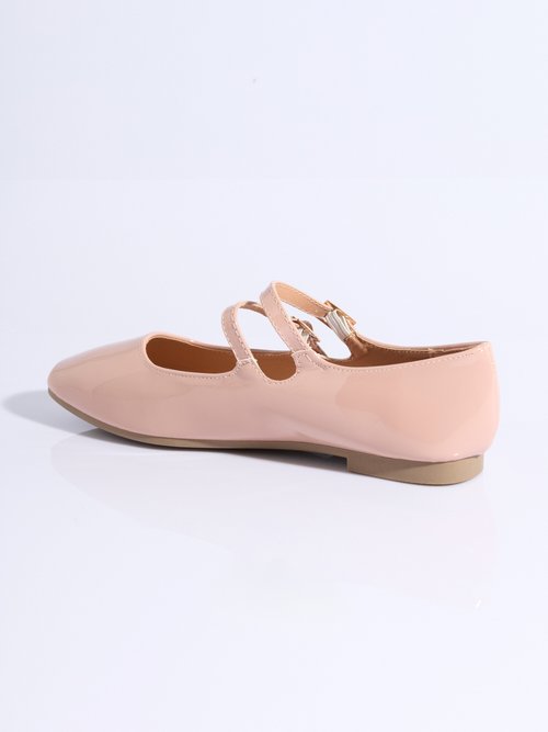 Ballerines plates bout carré, double bride Femme Rose LBS-BSHX9130 DO1