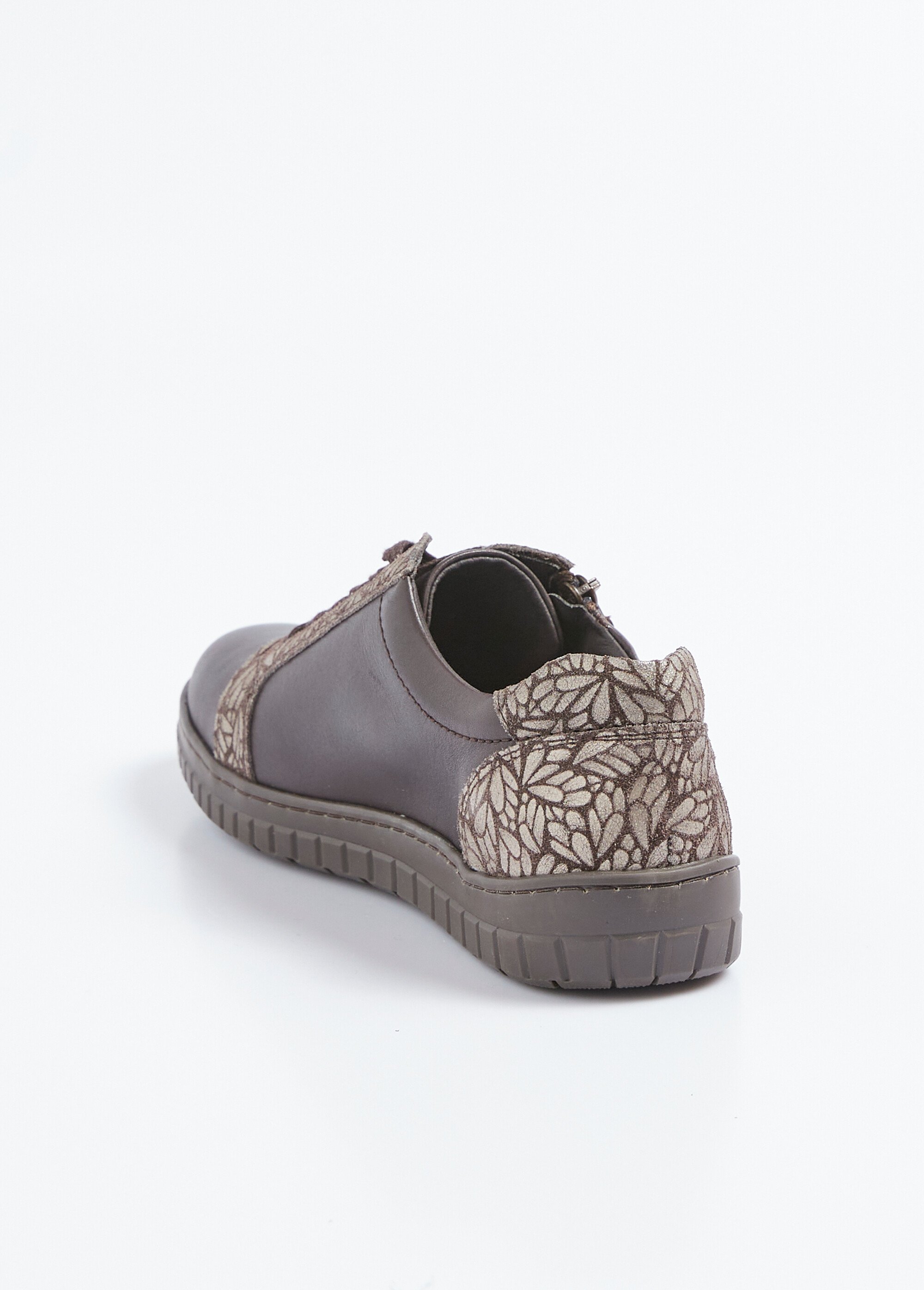 Baskets largeur confort lacées et zippées Femme Marron ORAURE DO1
