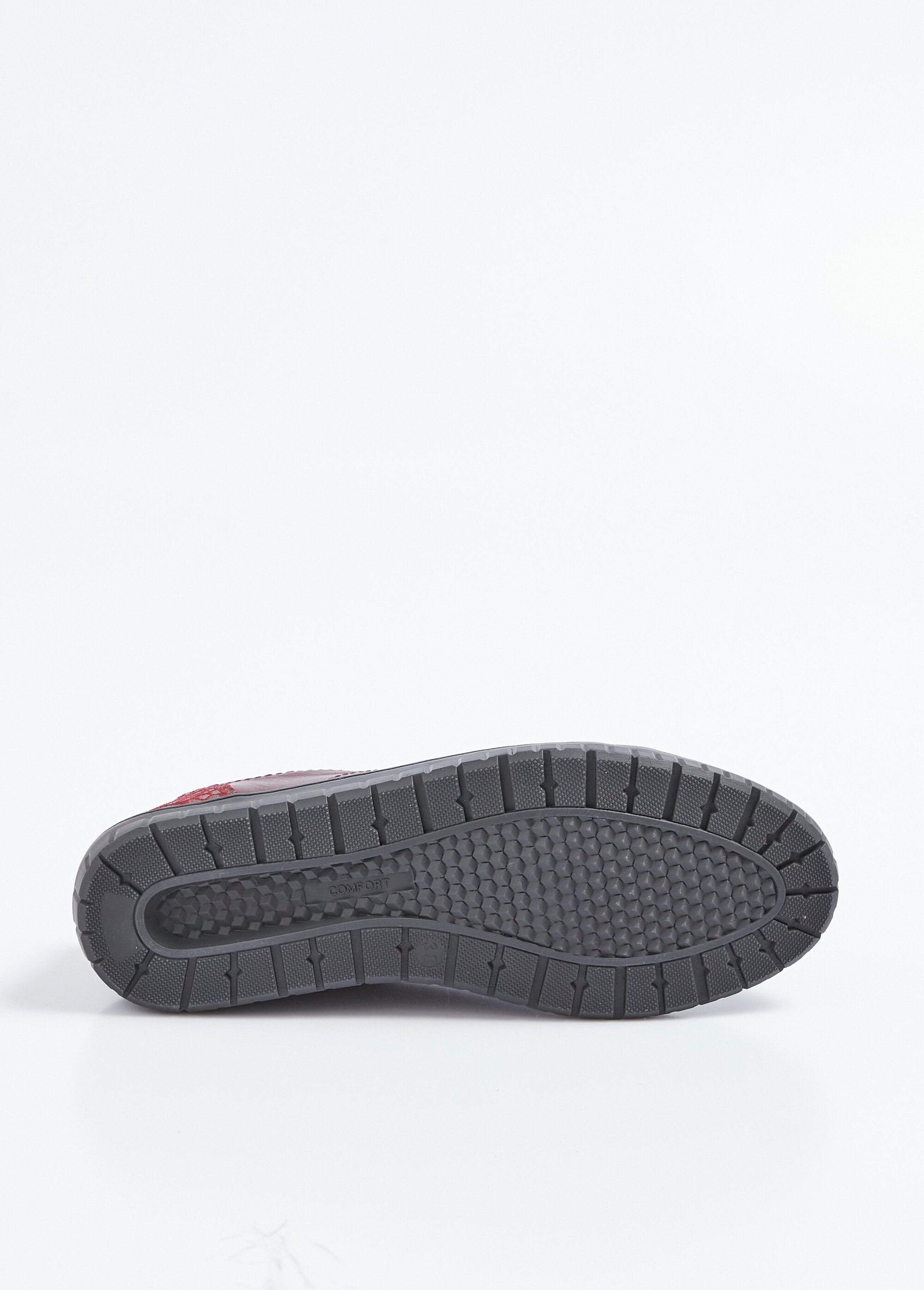 Baskets largeur confort lacées et zippées Femme Rouge ORAURE UN1
