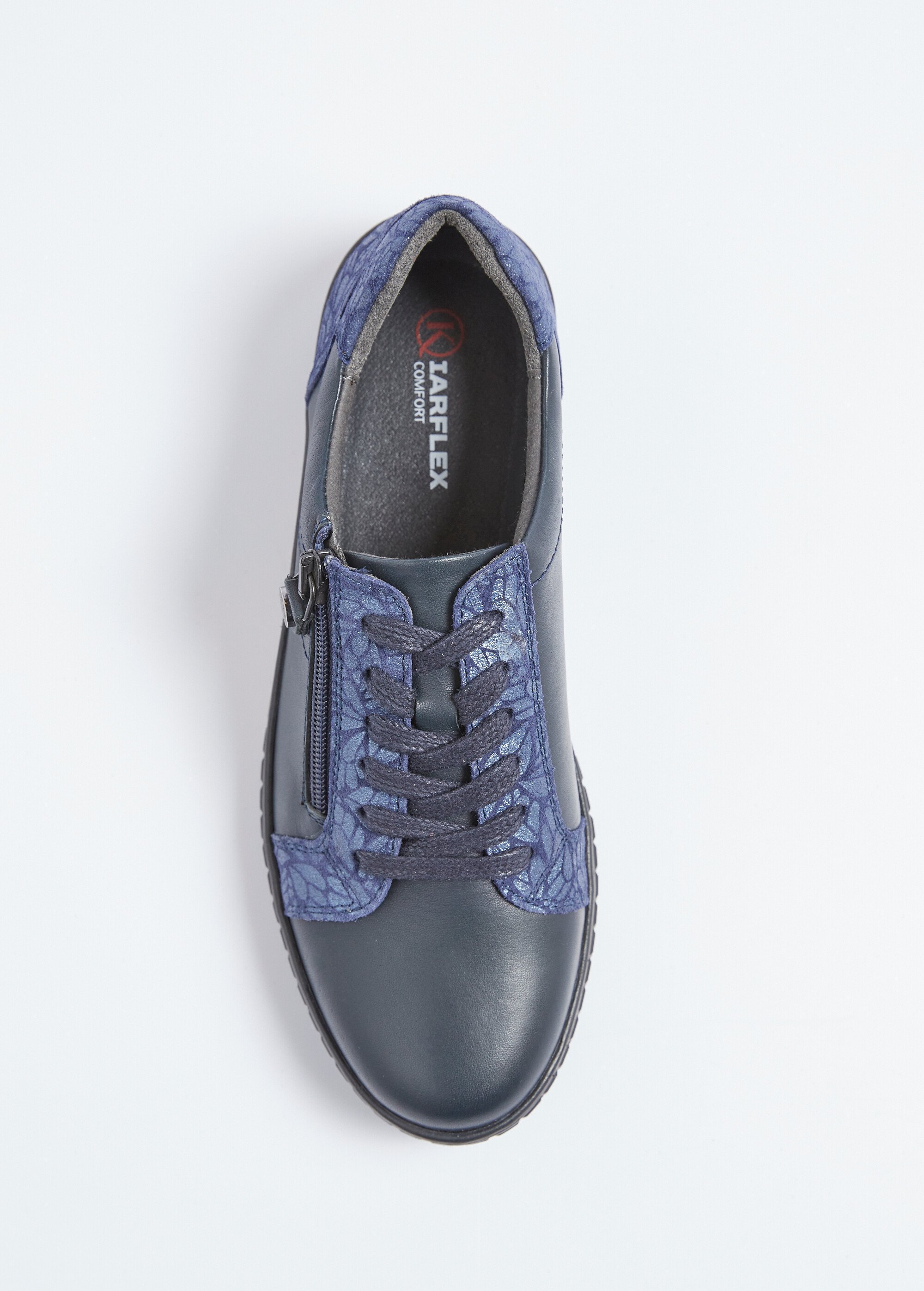 Baskets largeur confort lacées et zippées Femme Bleu ORAURE OV1