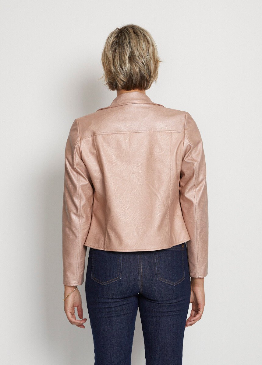 Blouson zippé tissu enduit irisé Femme Rose TORTUE DO1