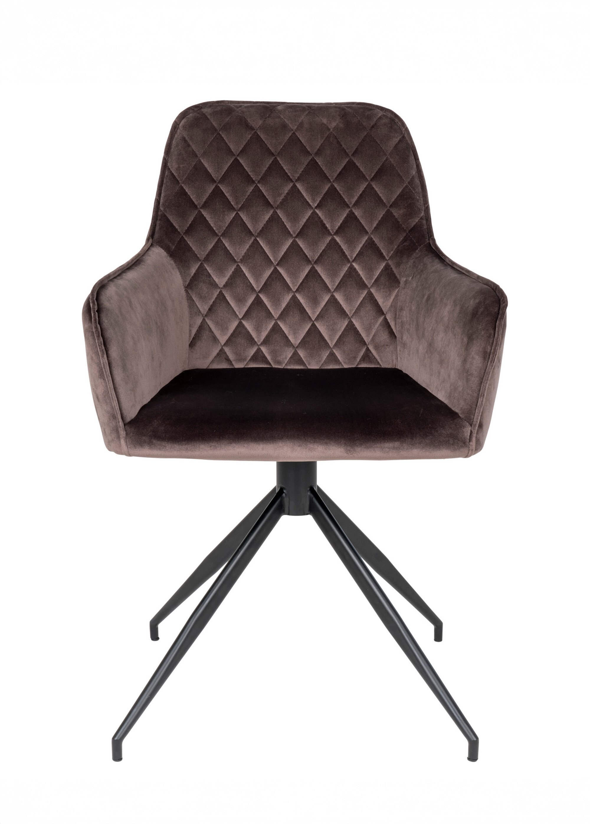 Chaise de salle à manger pivotante velours MARRON CLAIR HN-1001168 DE1