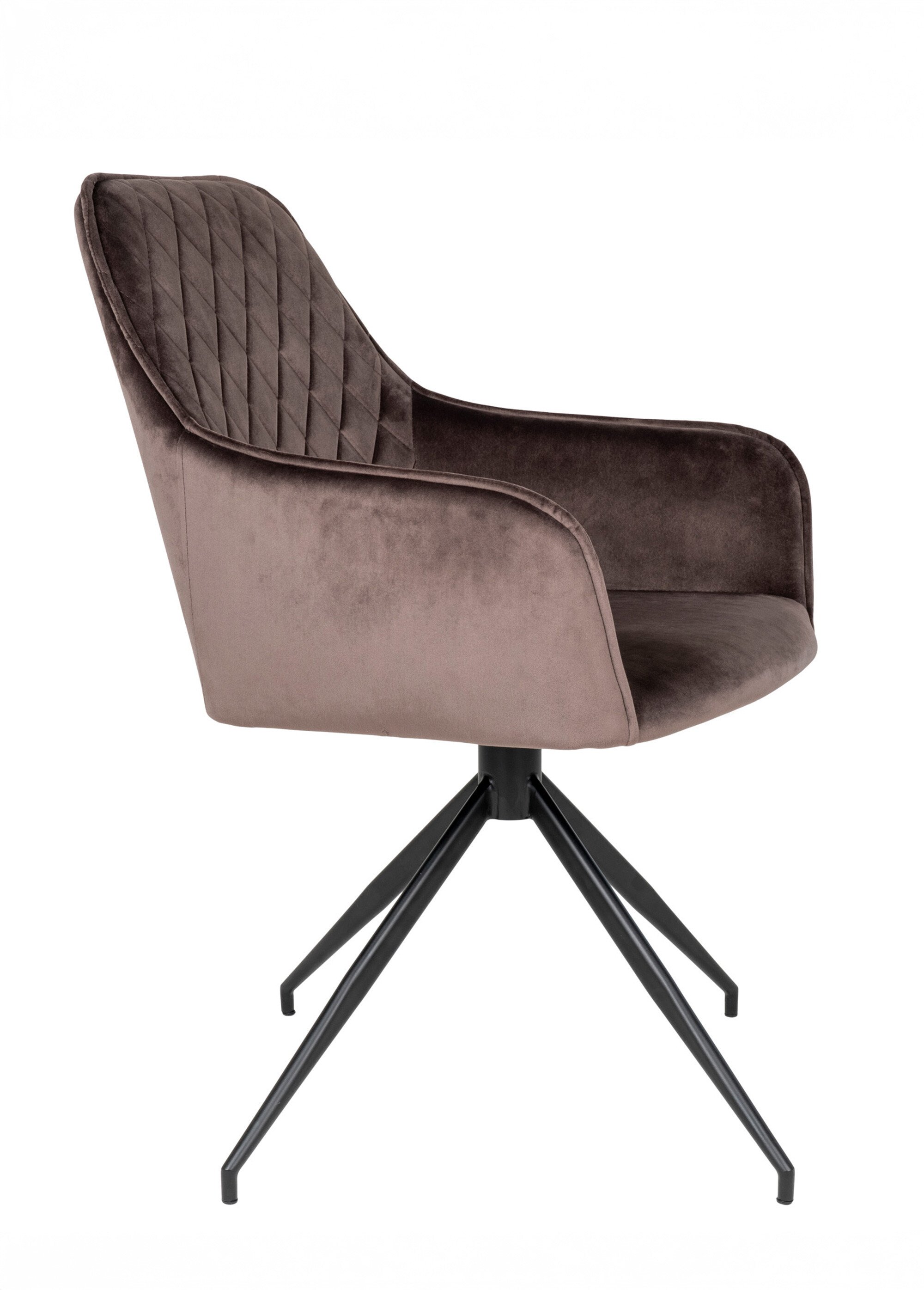 Chaise de salle à manger pivotante velours MARRON CLAIR HN-1001168 DR1