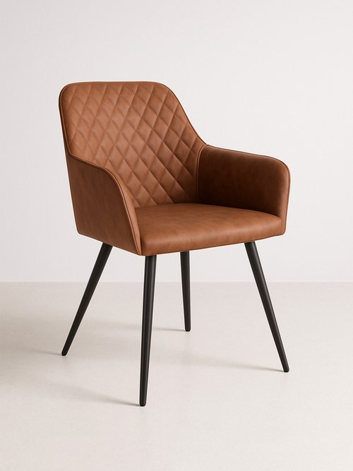 Chaise de salle à manger thème vintage 1M MARRON HN-1001150 FA1