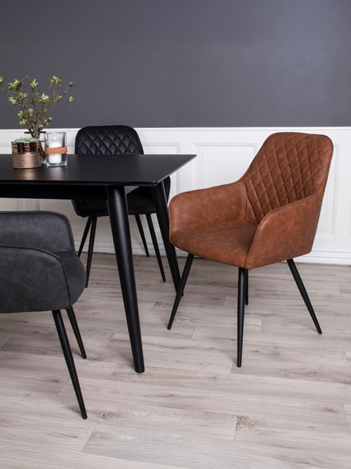 Chaise de salle à manger thème vintage 1M MARRON HN-1001150 SI1