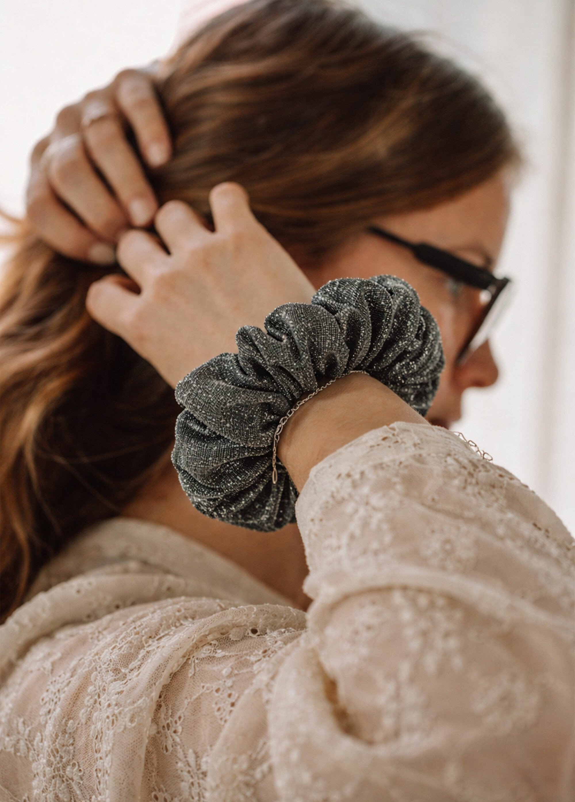 Chouchous fantaisie pour les cheveux Femme Argenté JCH-CHOUCHOULOT SI1