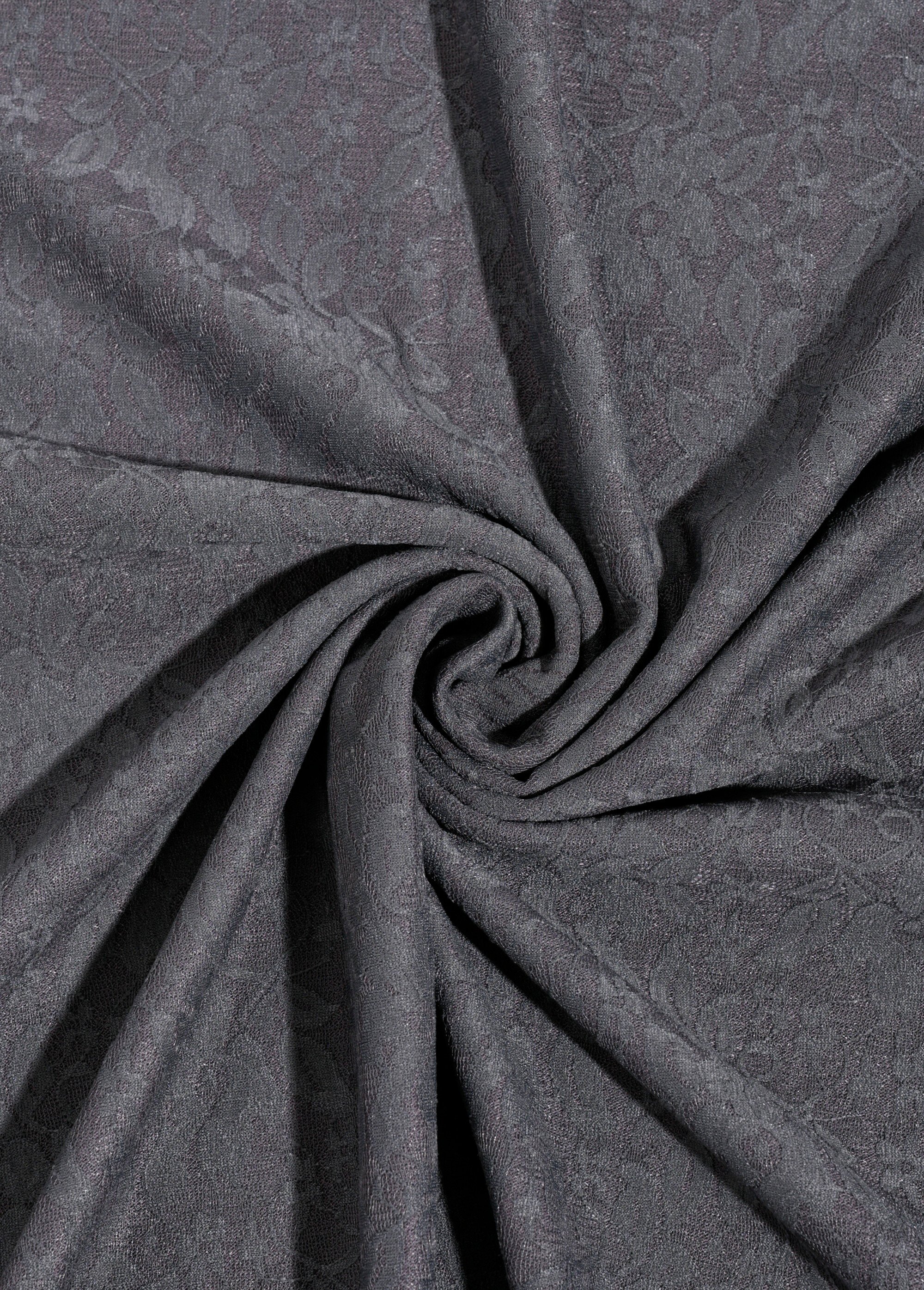 Coupon tissu habillement, jersey dentelle GRIS COT147047 FA1