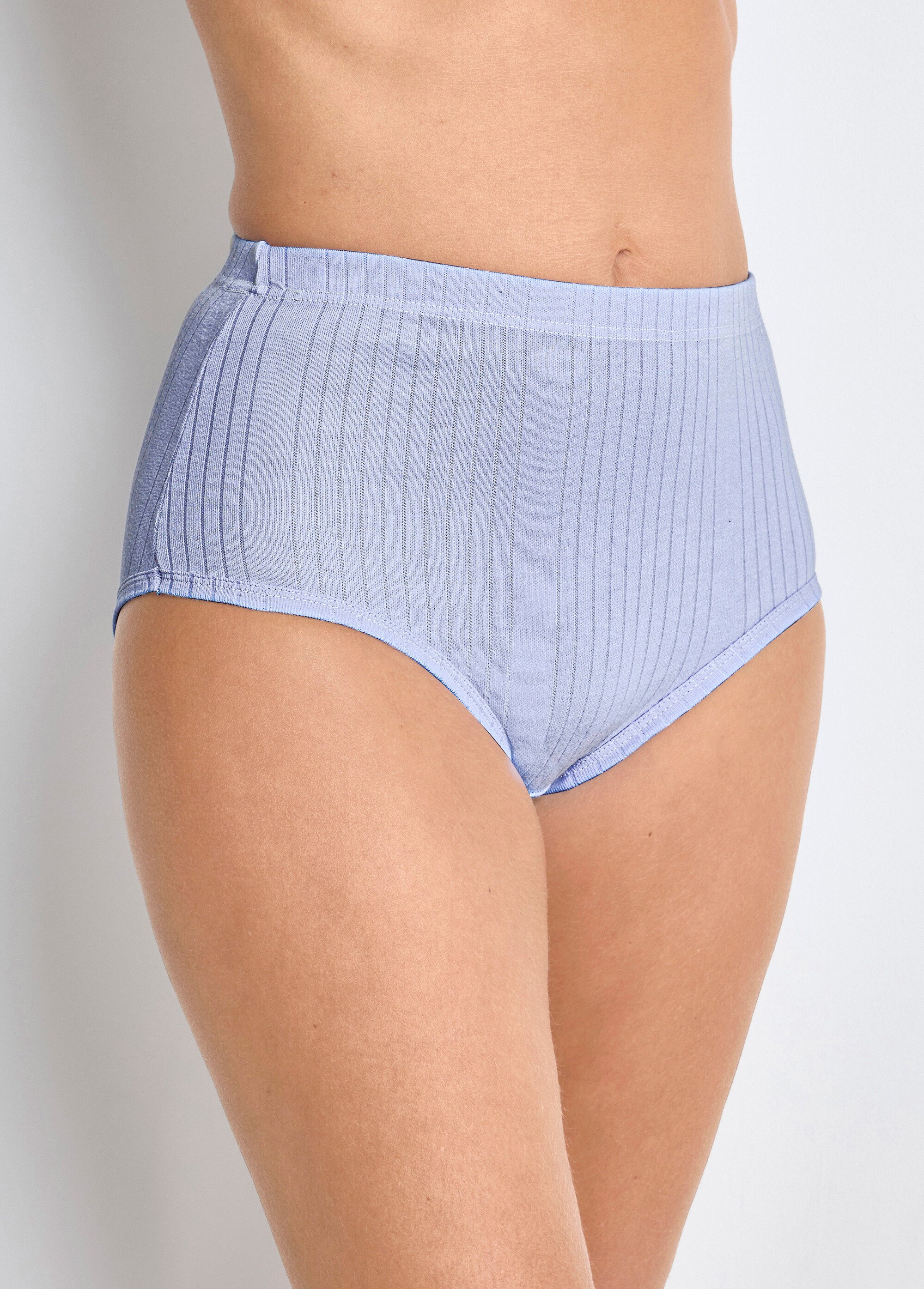 Culotte taille haute maille interlock côtelée - lot de 3