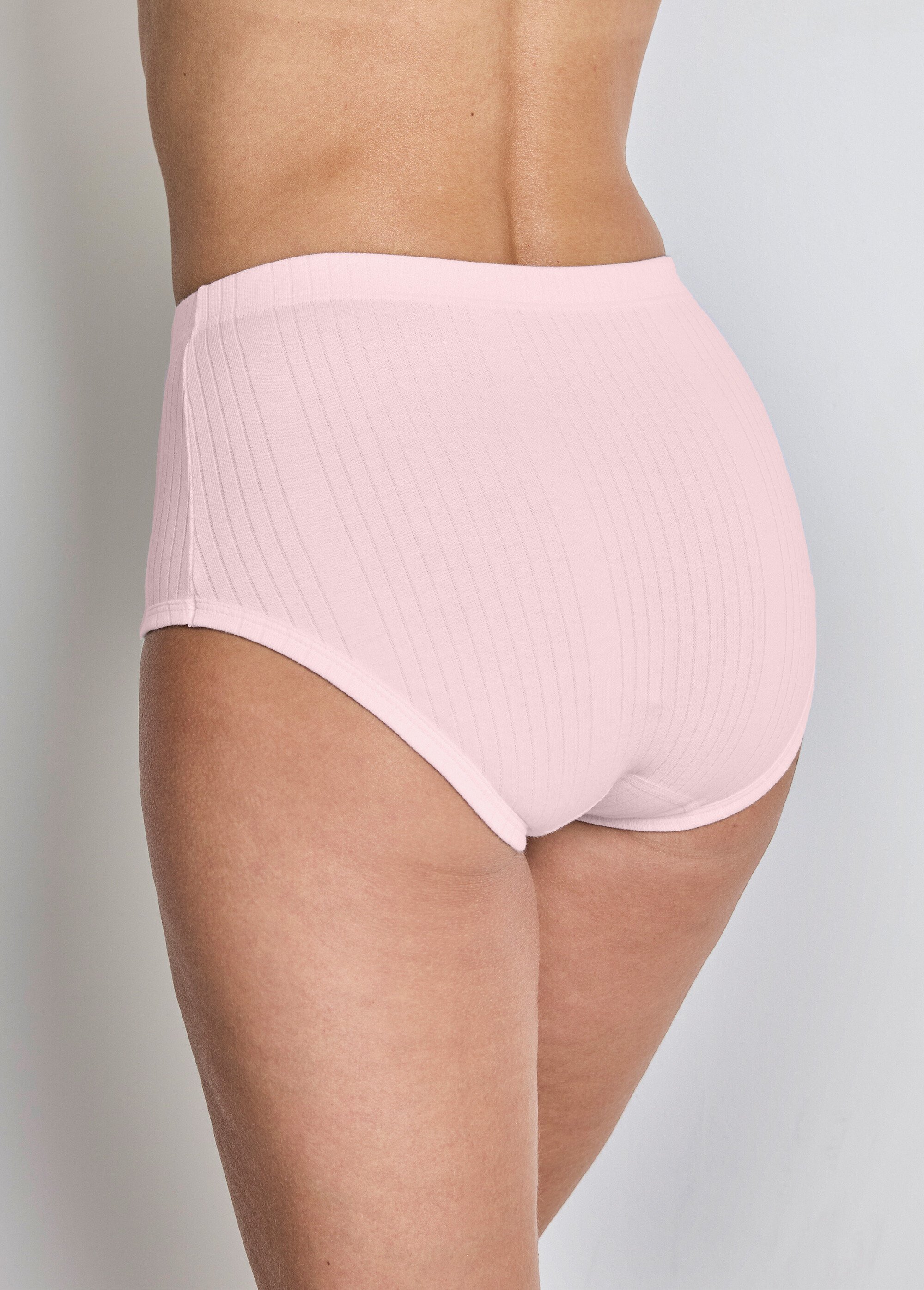 Culotte taille haute maille interlock côtelée - lot de 3