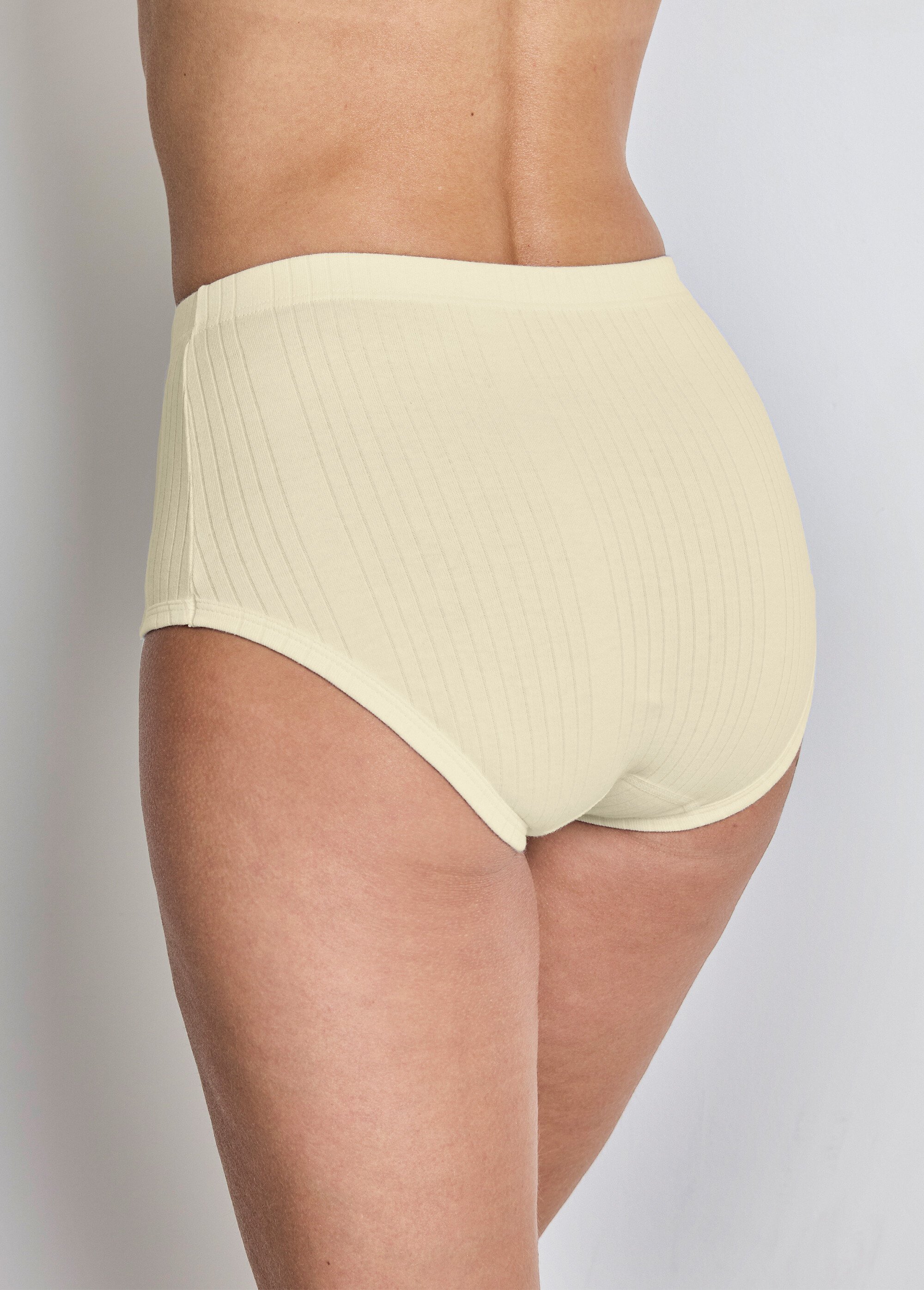 Culotte taille haute maille interlock côtelée - lot de 3 Femme Rose DECANAL DO2