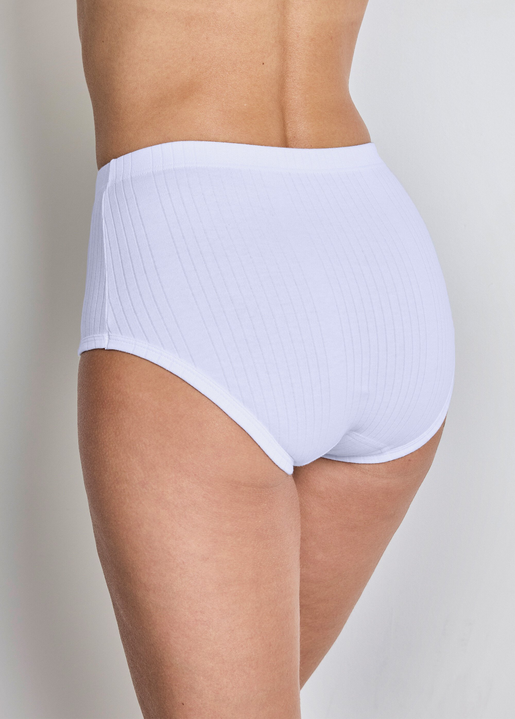 Culotte taille haute maille interlock côtelée - lot de 3 Femme Rose DECANAL DO3