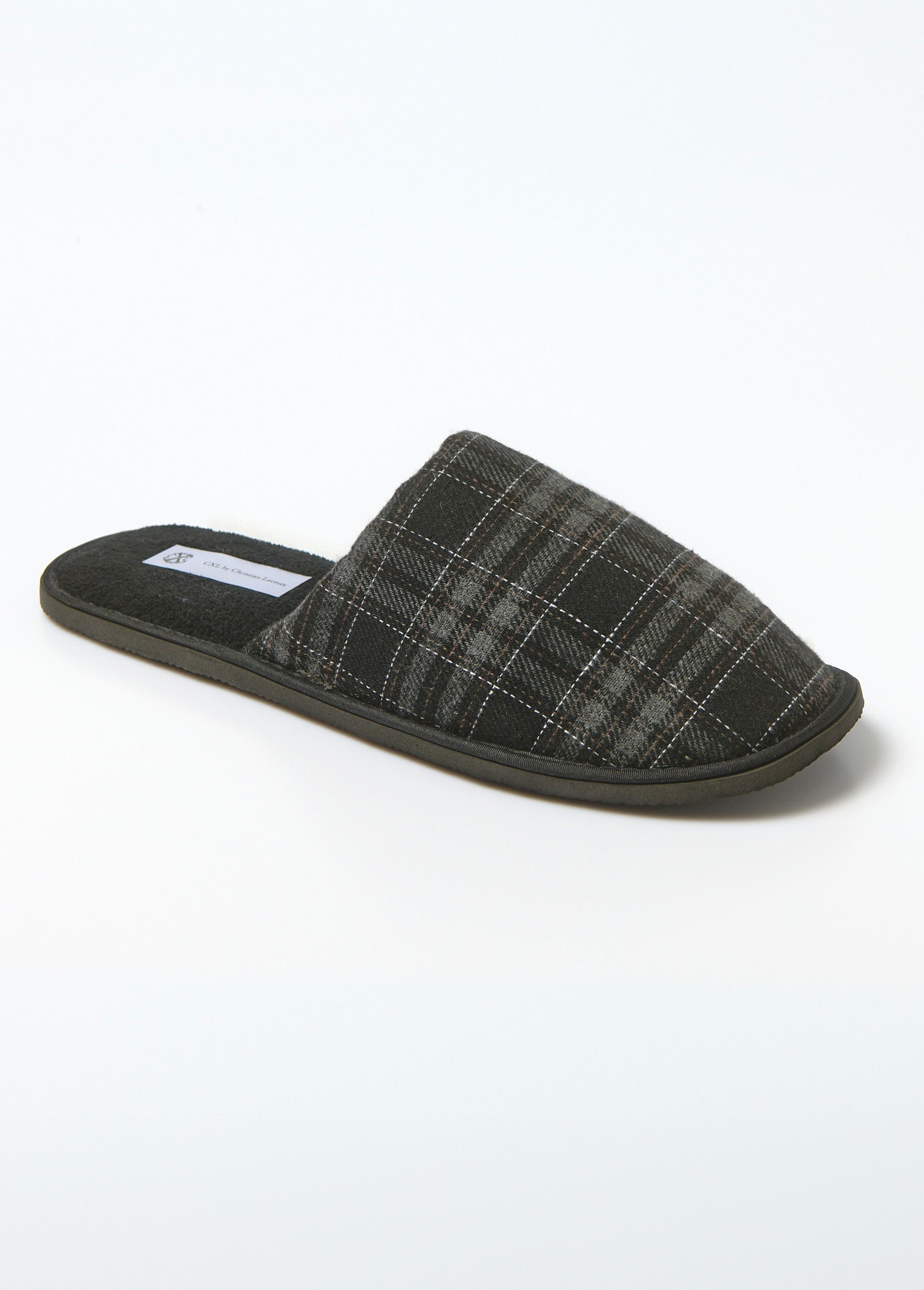 Chaussons mules à carreaux
