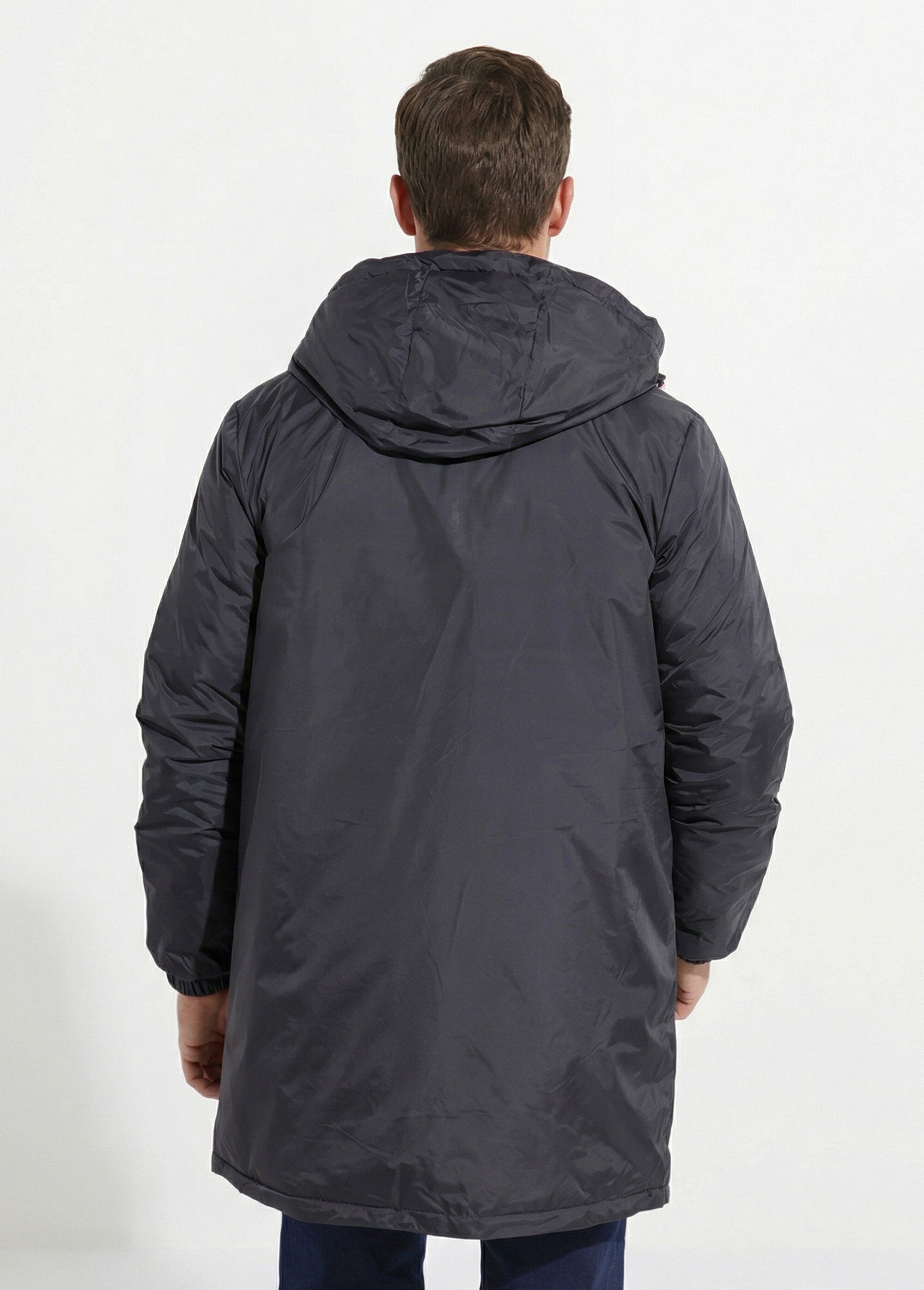 Doudoune longue réversible à capuche Homme Noir LAU5006 DO1