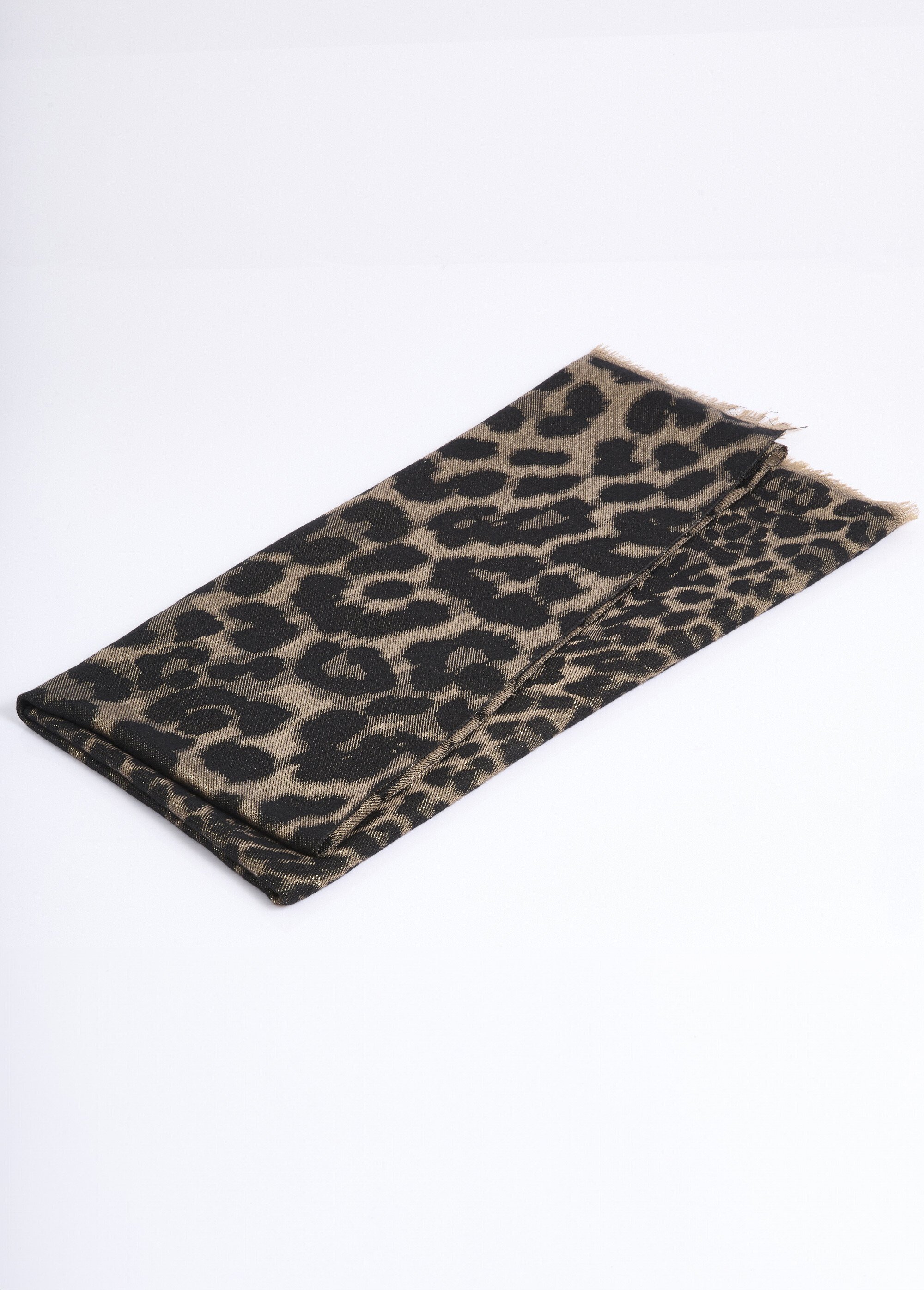 Echarpe fine motif animalier métallisé Femme Noir TOPJC25299 DE1