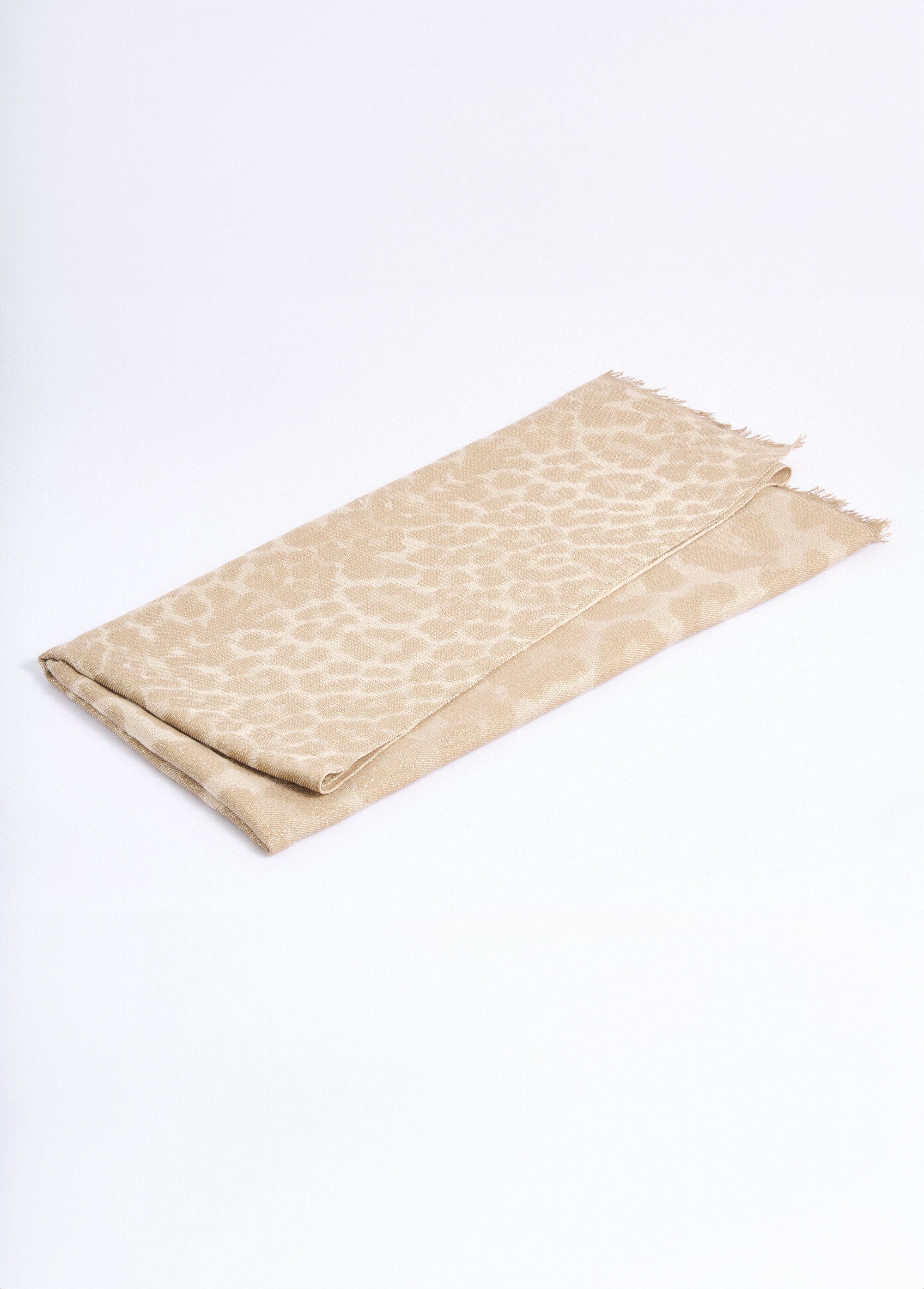 Echarpe fine motif animalier métallisé Femme Beige TOPJC25299 DE1