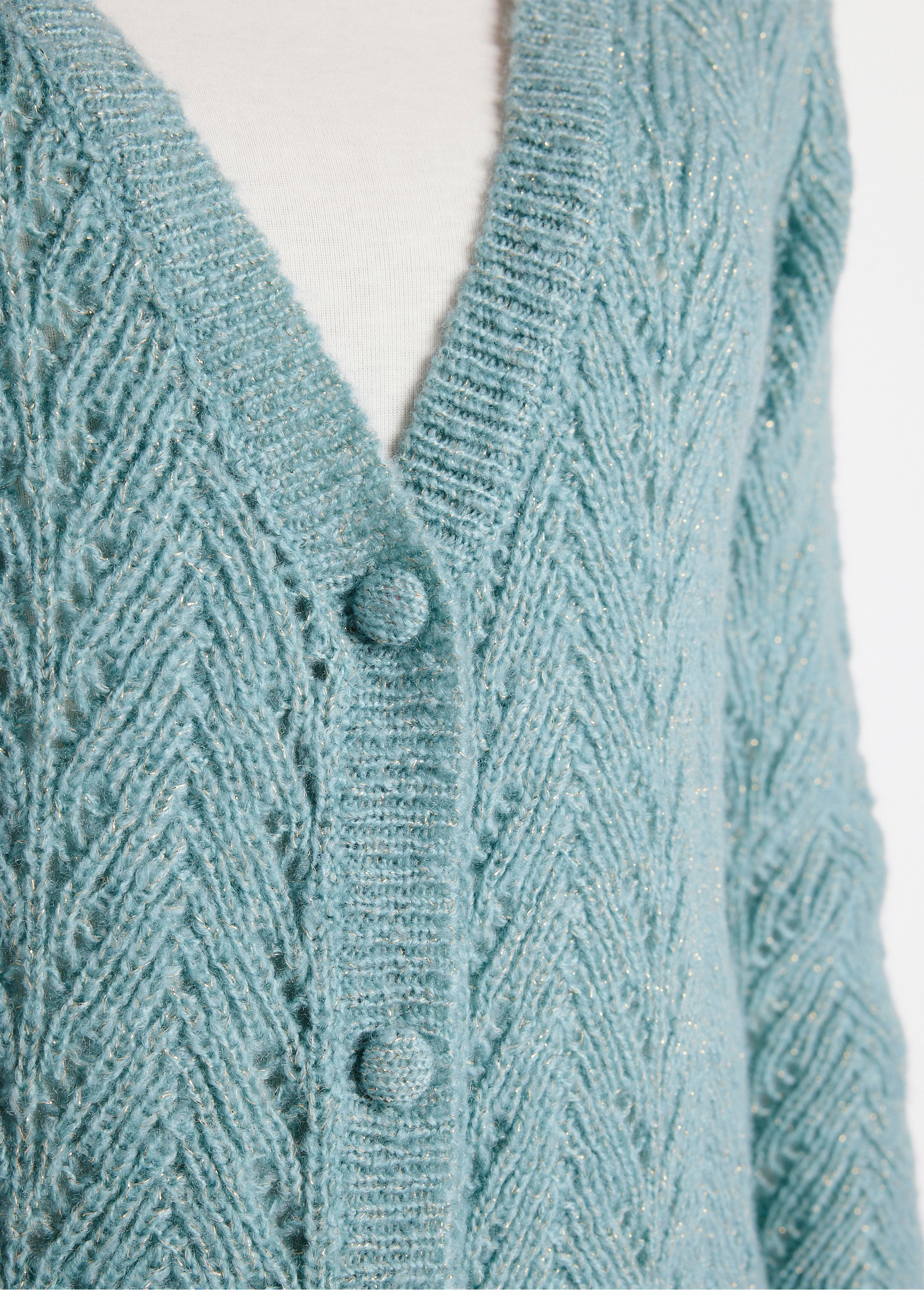 Gilet boutonné avec fibres recyclées