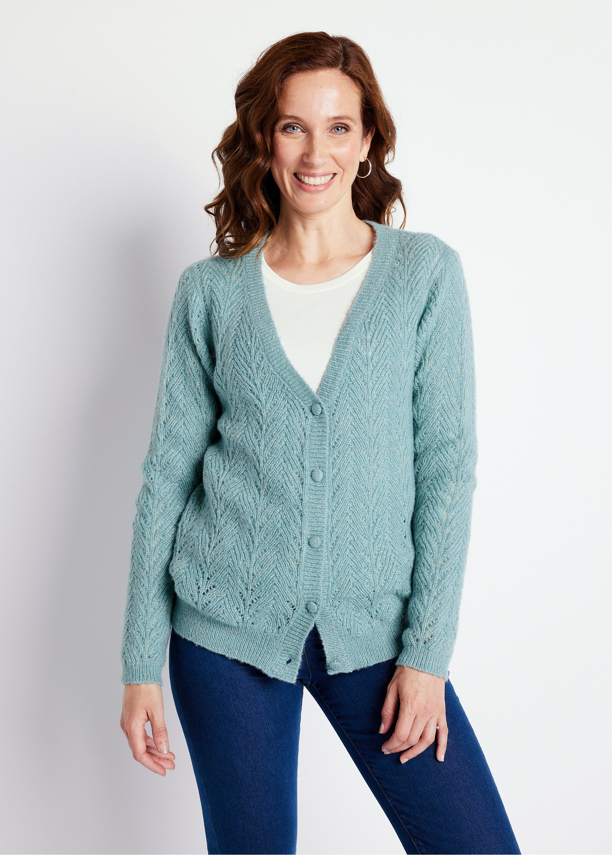 Gilet boutonné avec fibres recyclées