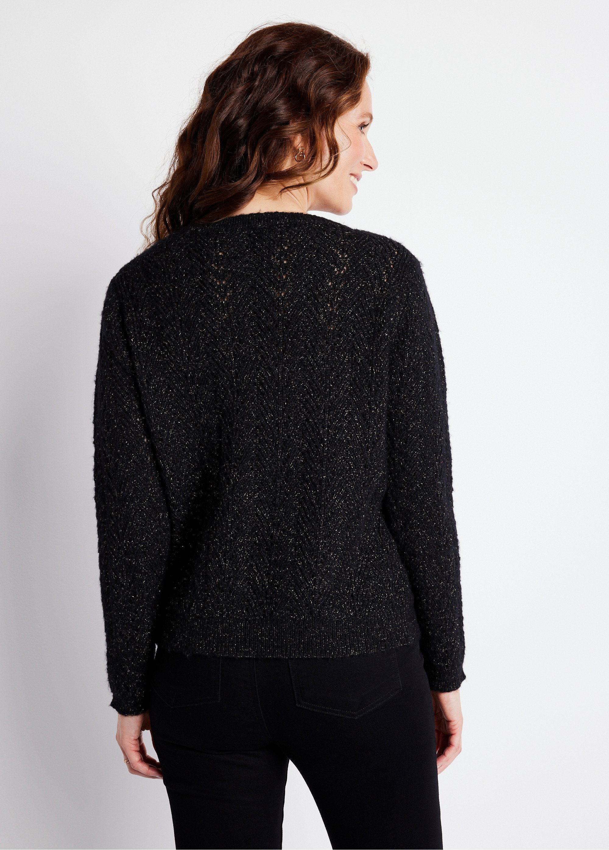Gilet boutonné avec fibres recyclées Femme Noir PASSILY DO1