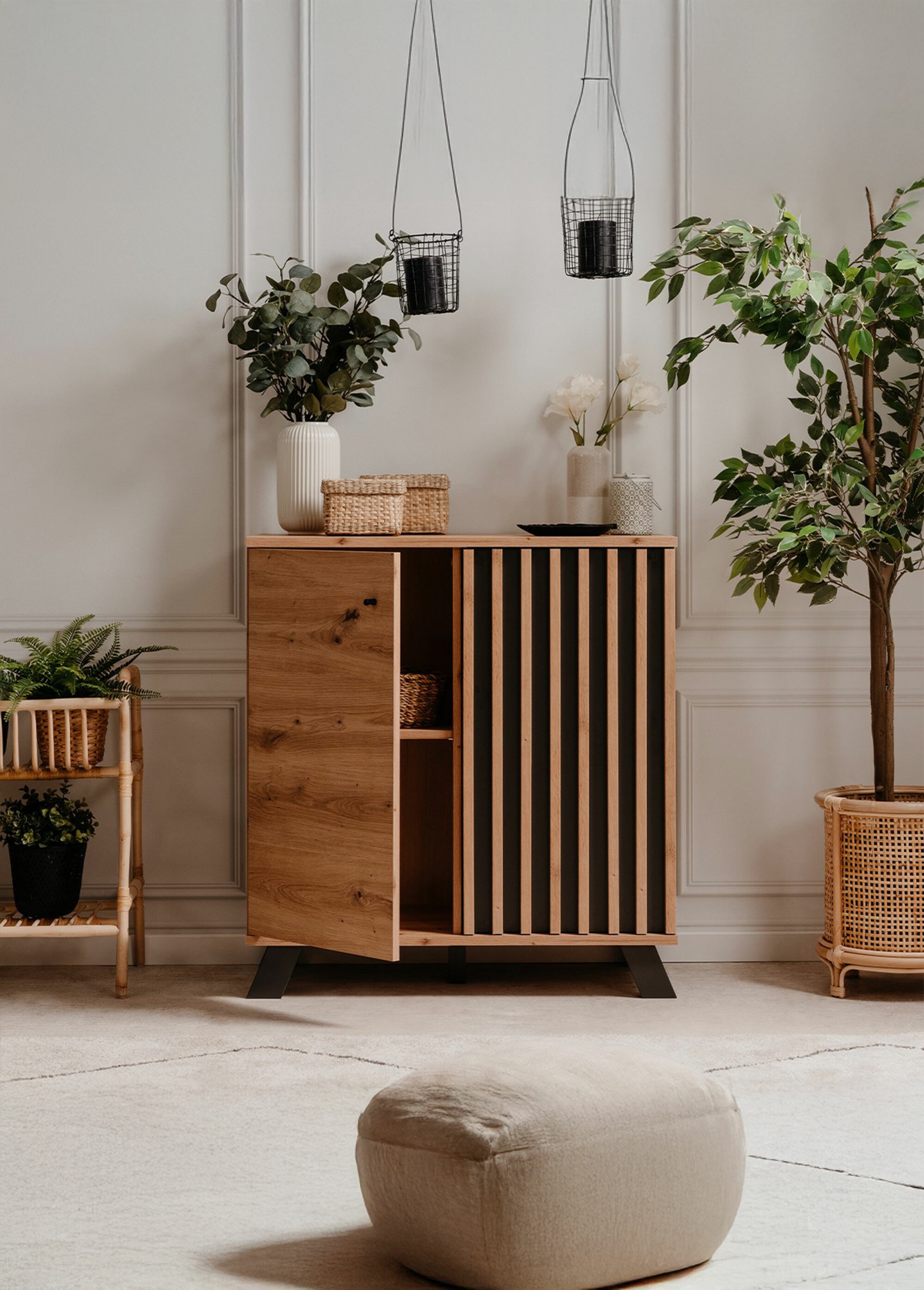 LUBLIN Buffet 2 portes décor fantaisie MARRON CAL-13570133 SI2