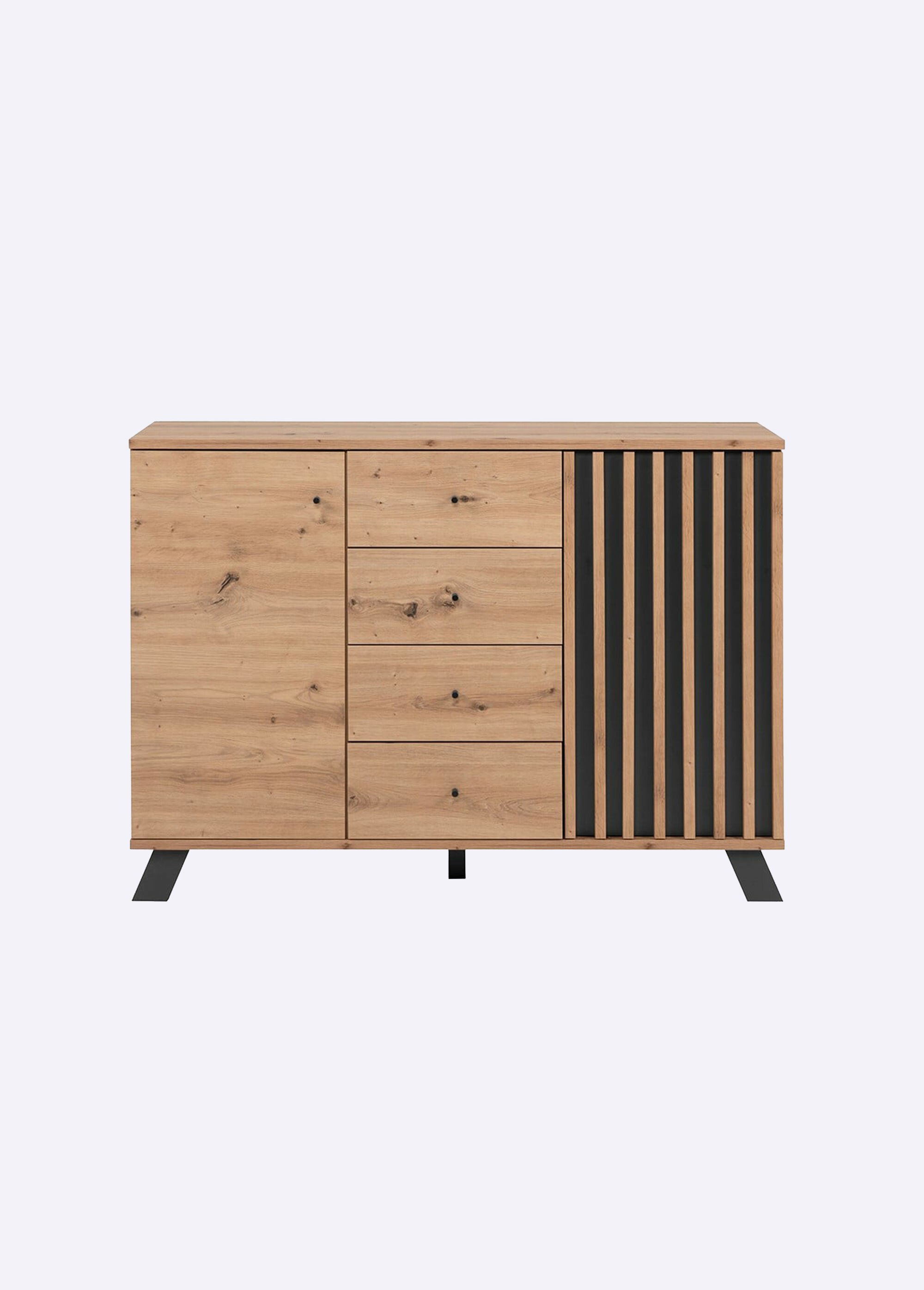 LUBLIN Buffet 4 tiroirs décor fantaisie MARRON CAL-13569133 FA1