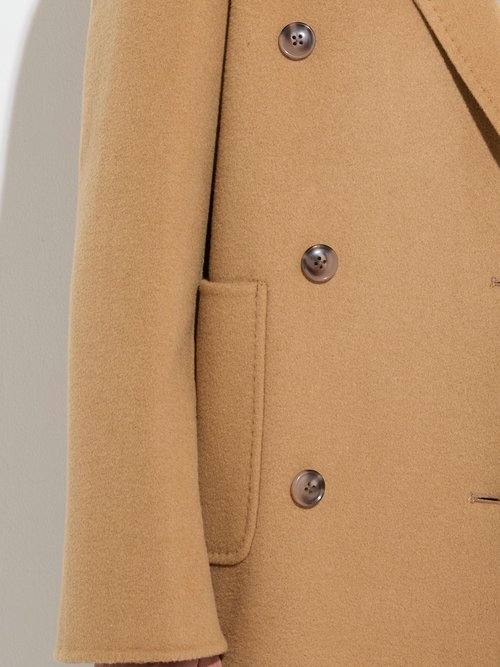 Manteau long drap de laine col tailleur Femme Marron TIAGO DE1