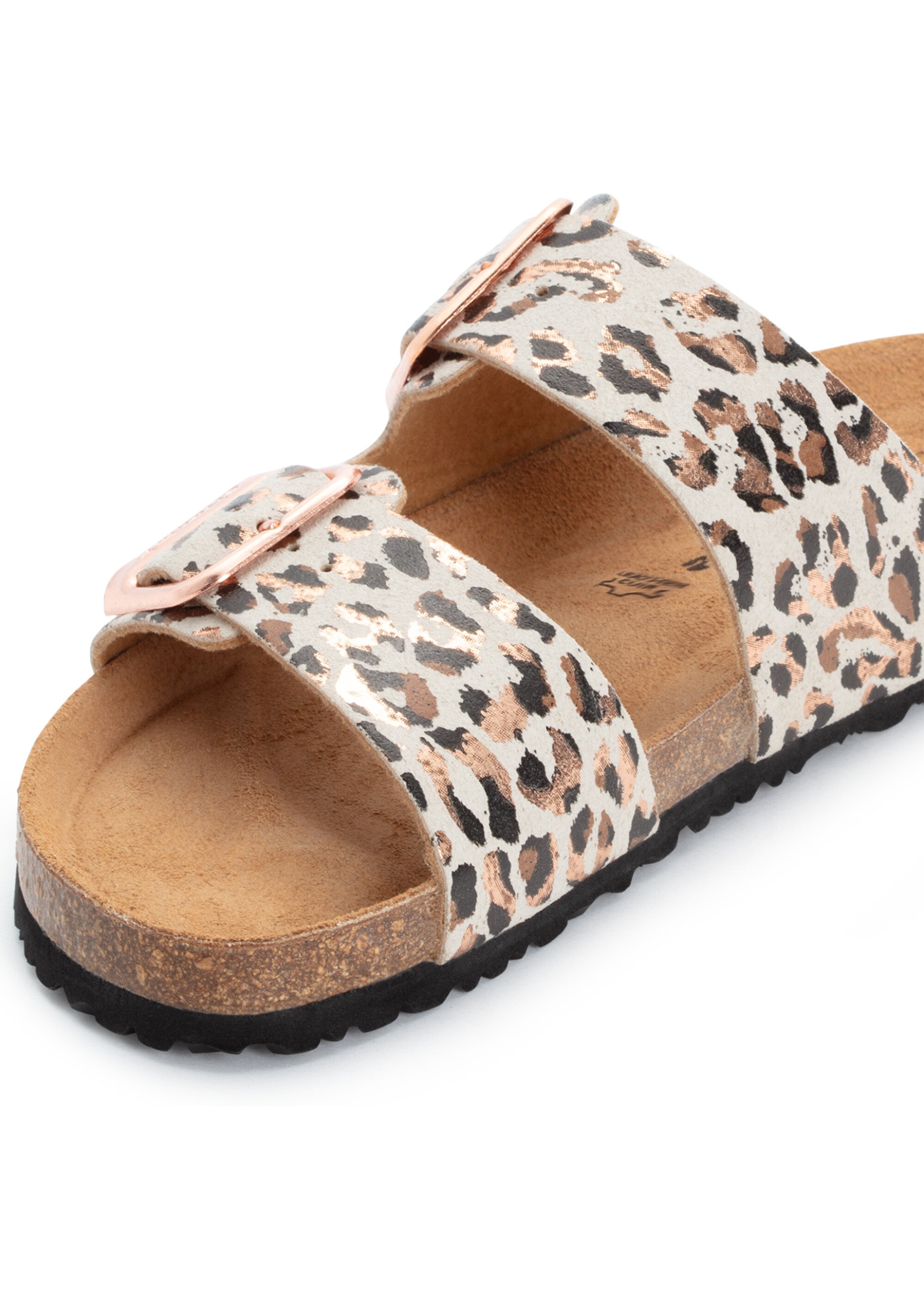 Mules anatomiques ouvertes motif léopard Femme Noir TAM12752346 DE1