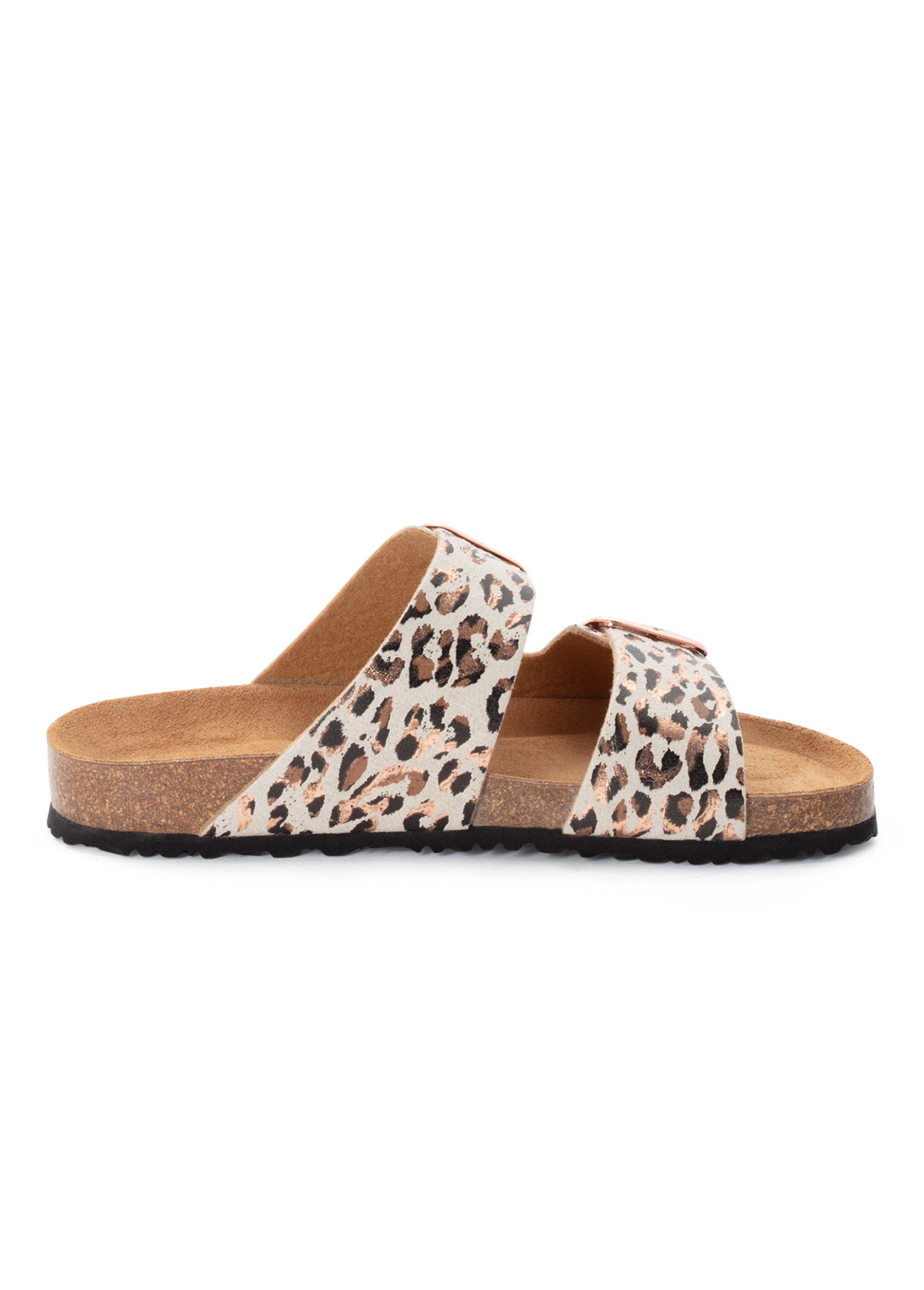 Mules anatomiques ouvertes motif léopard Femme Noir TAM12752346 DR1