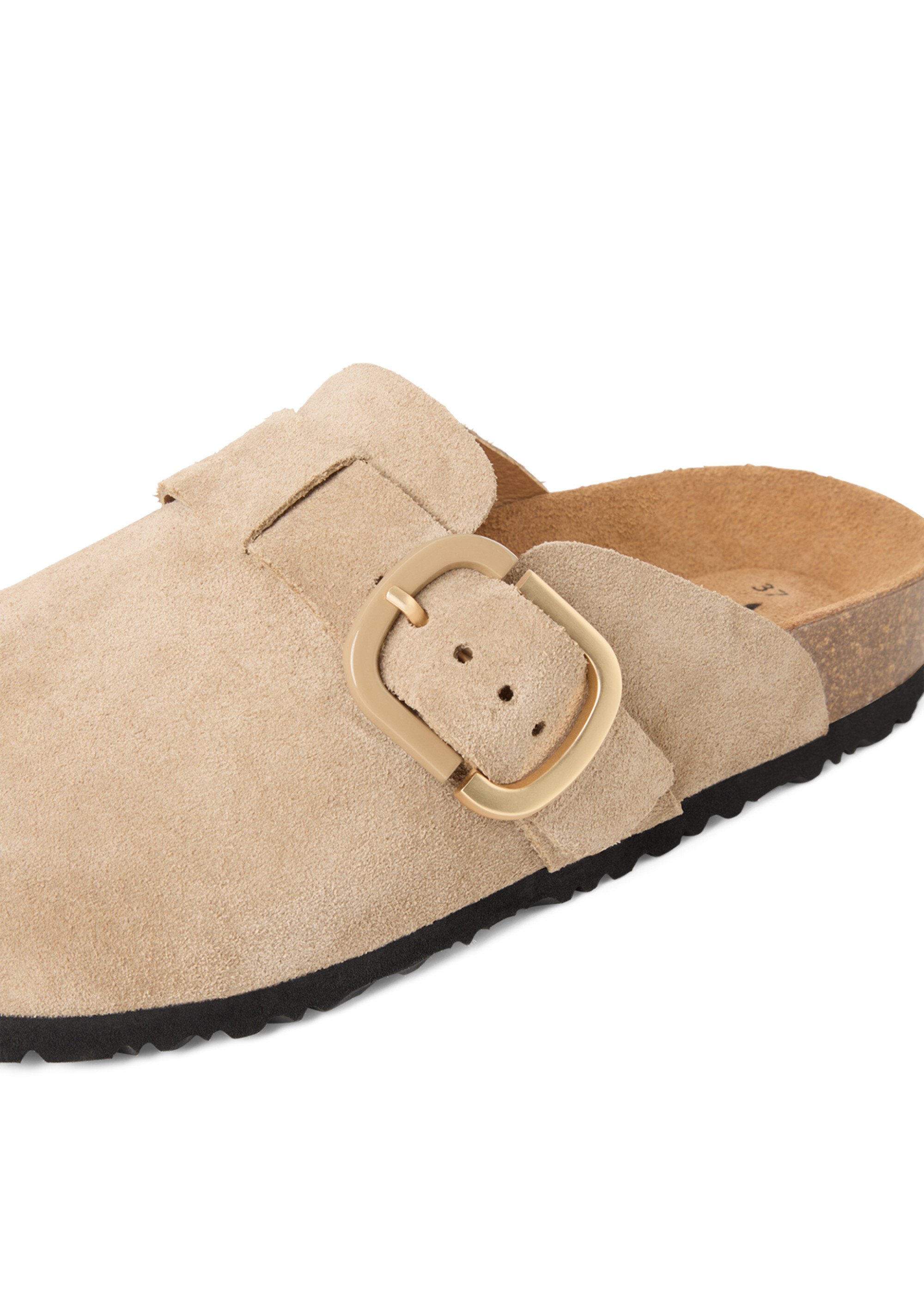 Mules en cuir avec semelle anatomique Femme Marron TAM12760044 DE1