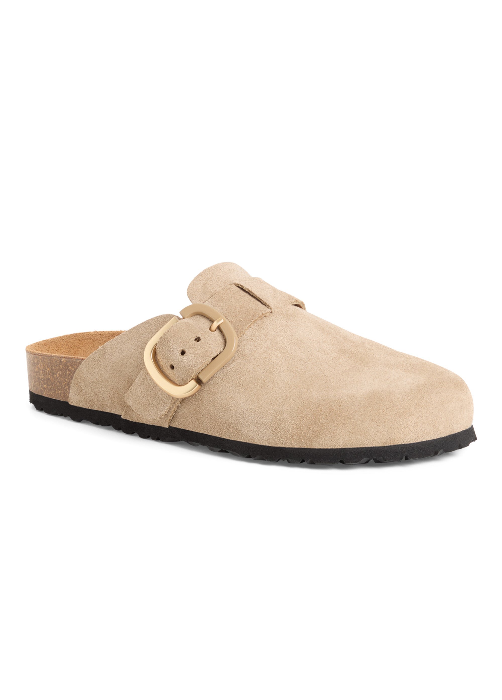 Mules en cuir avec semelle anatomique Femme Marron TAM12760044 FA1