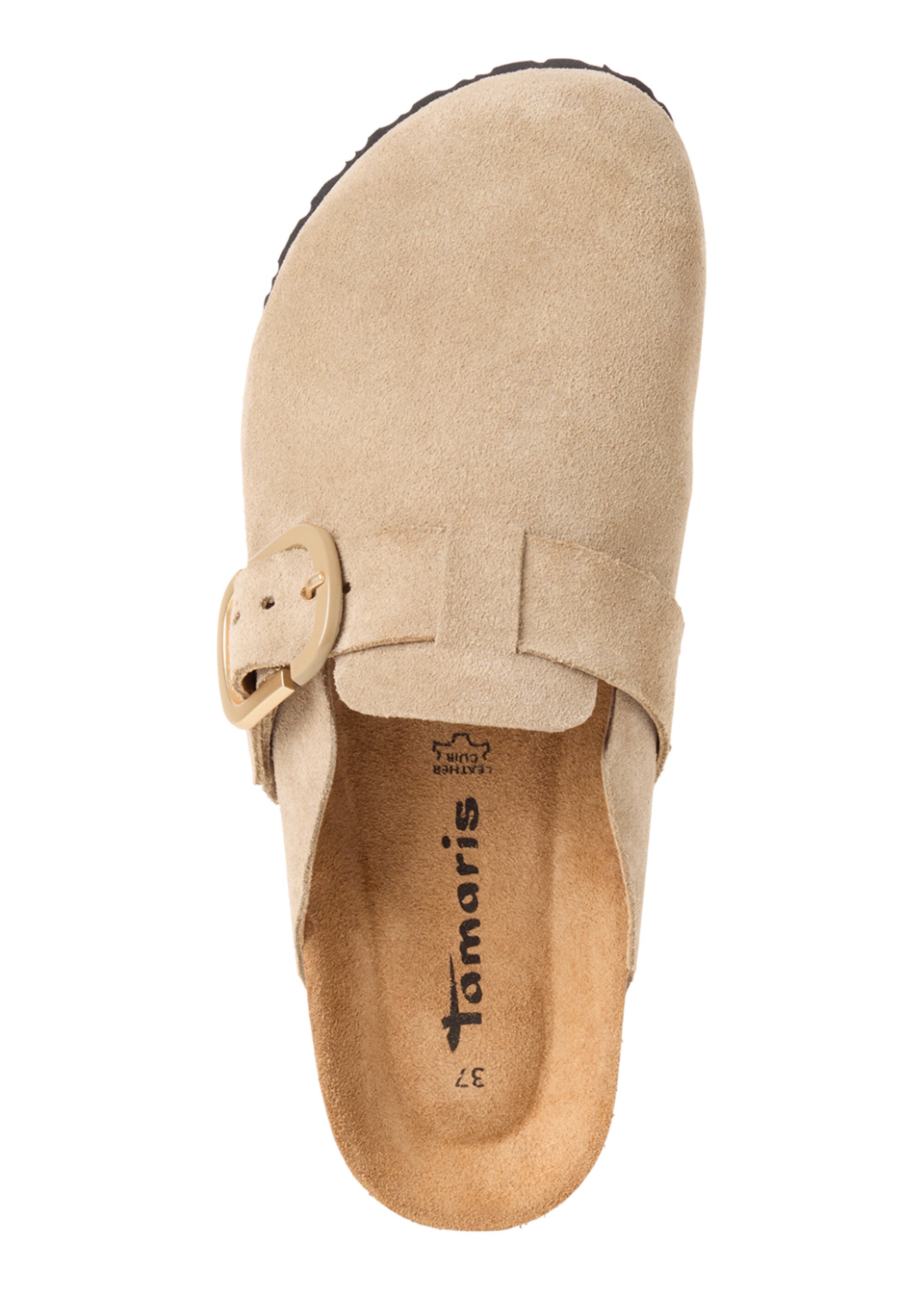 Mules en cuir avec semelle anatomique Femme Marron TAM12760044 OV1