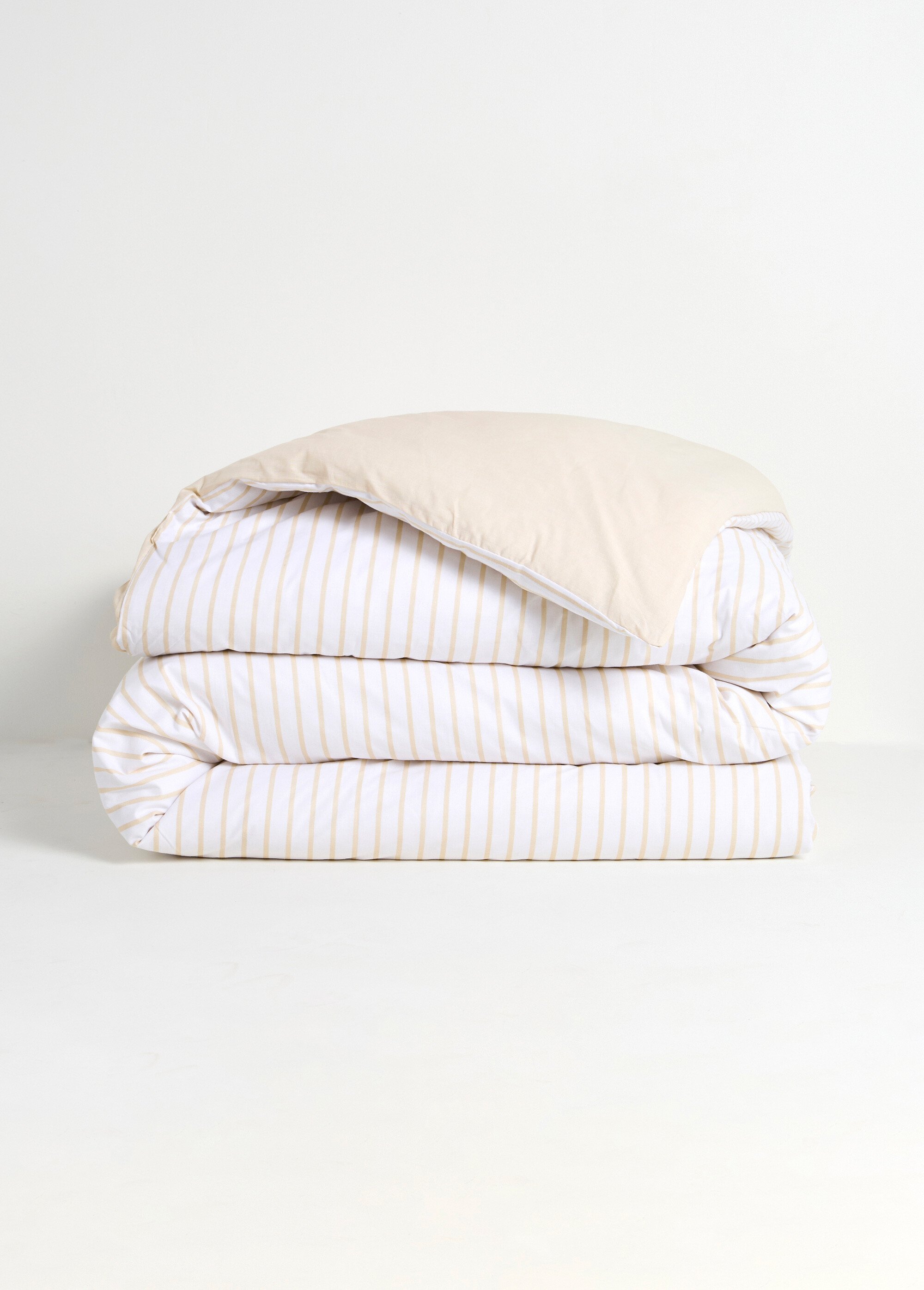 Parure housse de couette, fines rayures Beige ZAC-ALBANFIC DE1