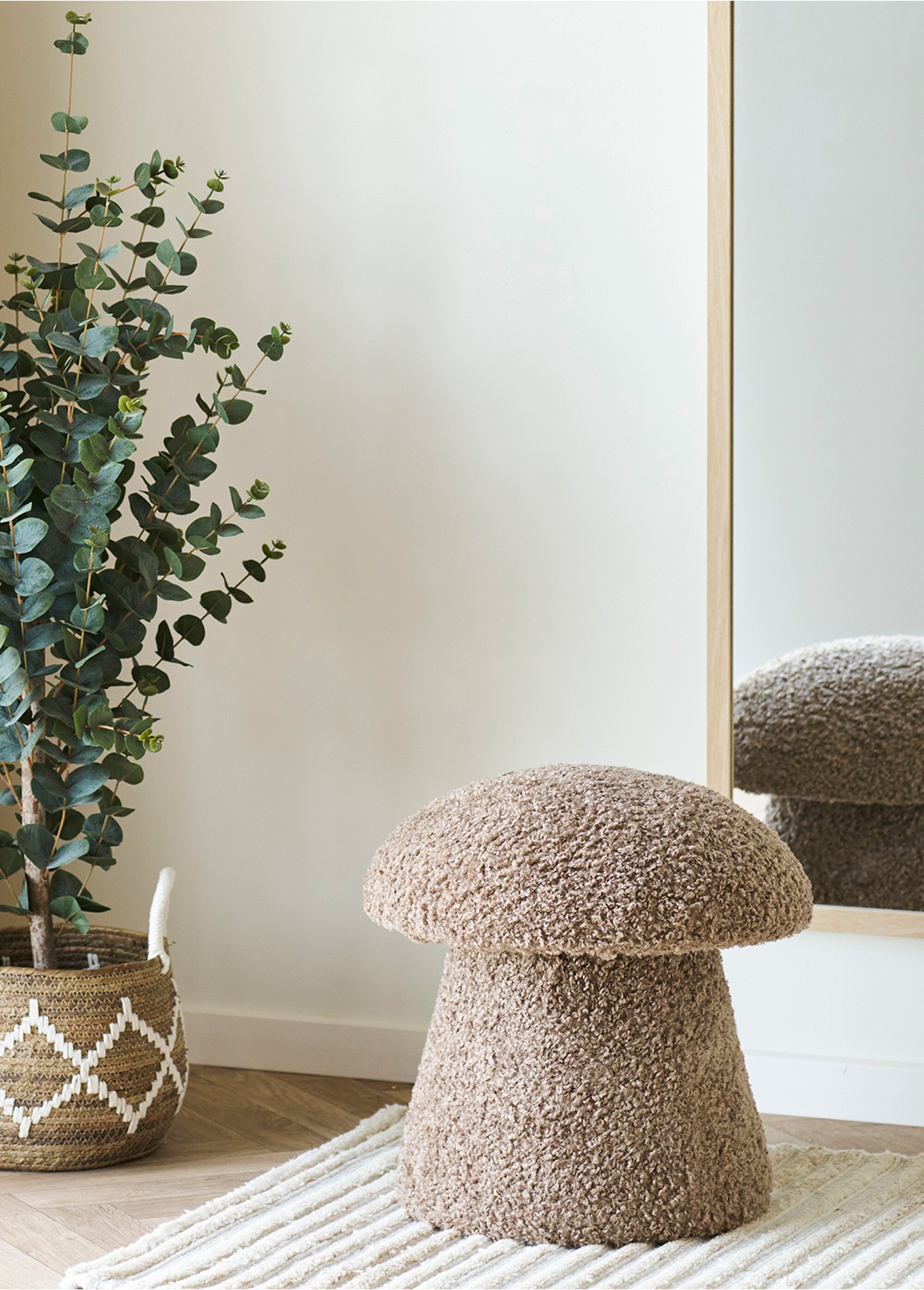 Pouf maille bouclette forme champignon MARRON HN-1501228 SI1