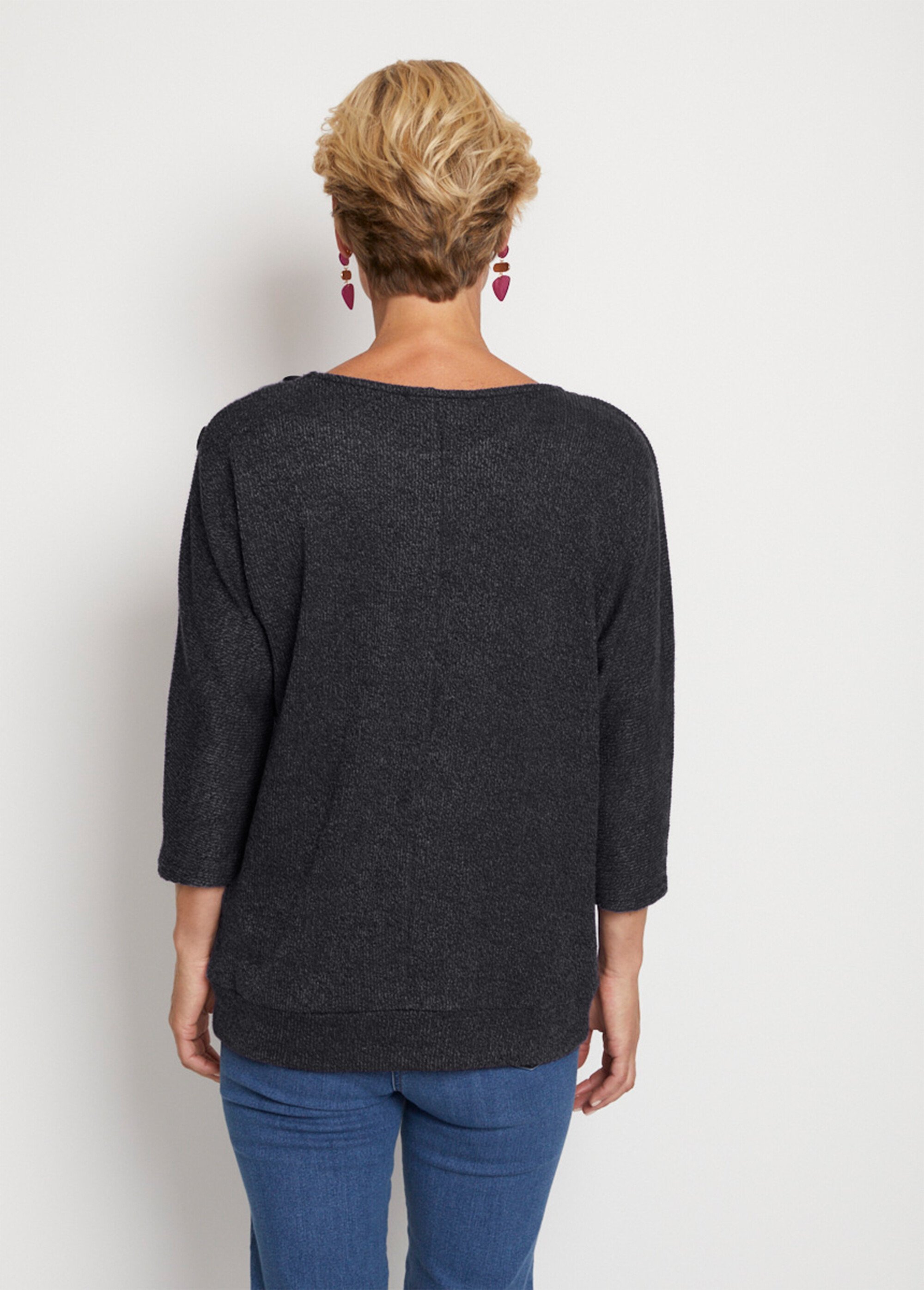 Pull maille côtelée volume boîte