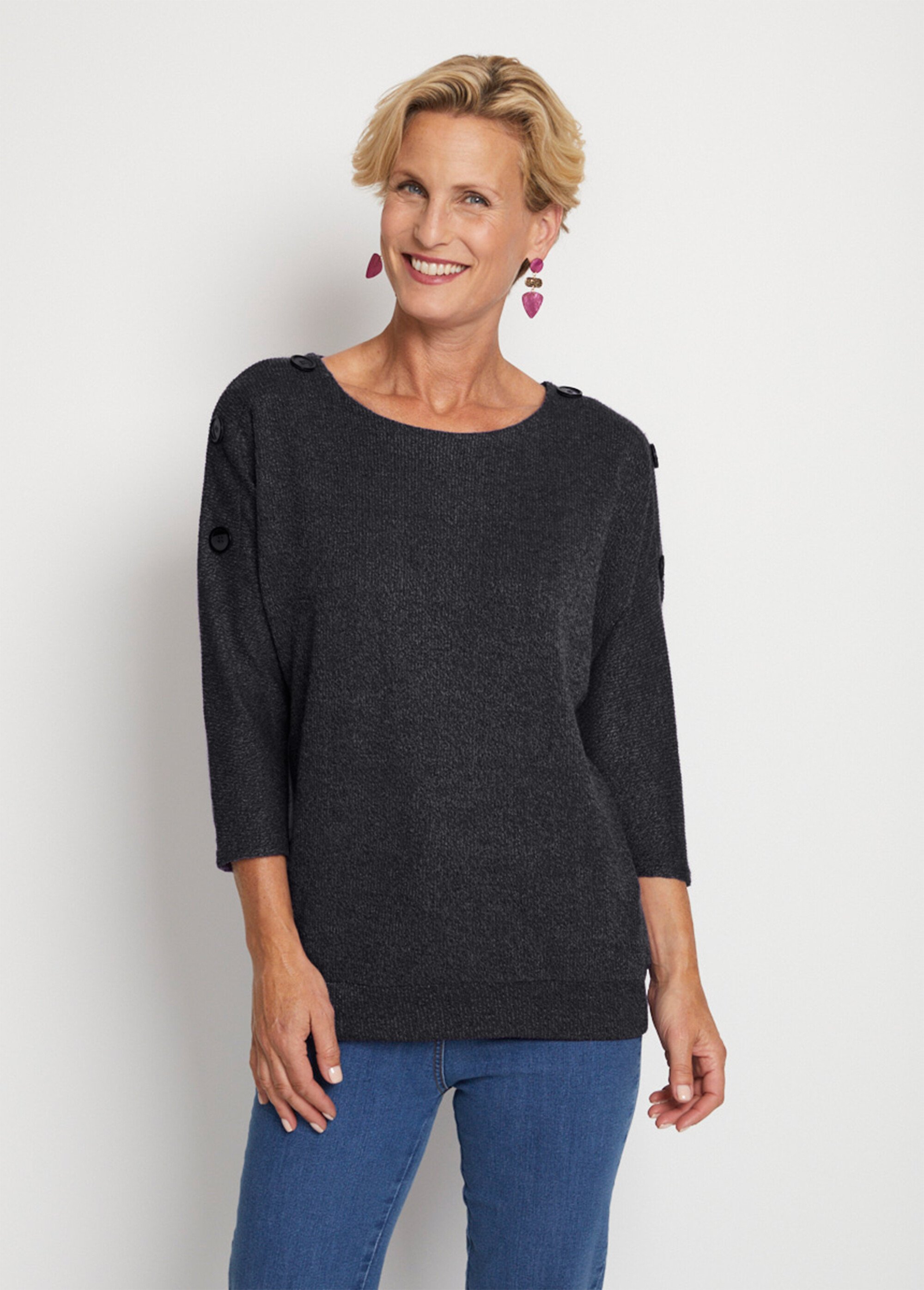 Pull maille côtelée volume boîte