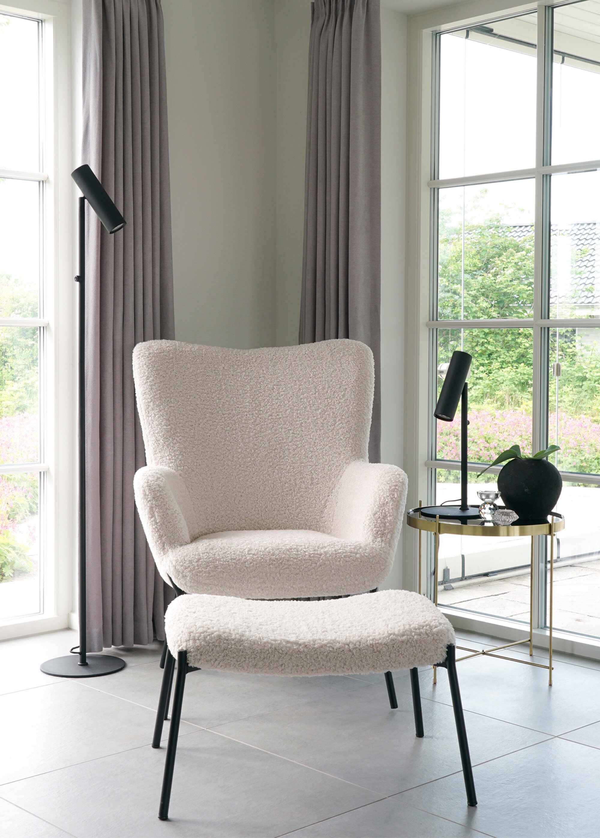 Repose pieds bouclette, pieds métal BLANC HN-1501136 SI1