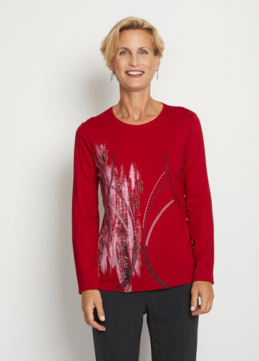 Tee-shirt manches longues motif clouté