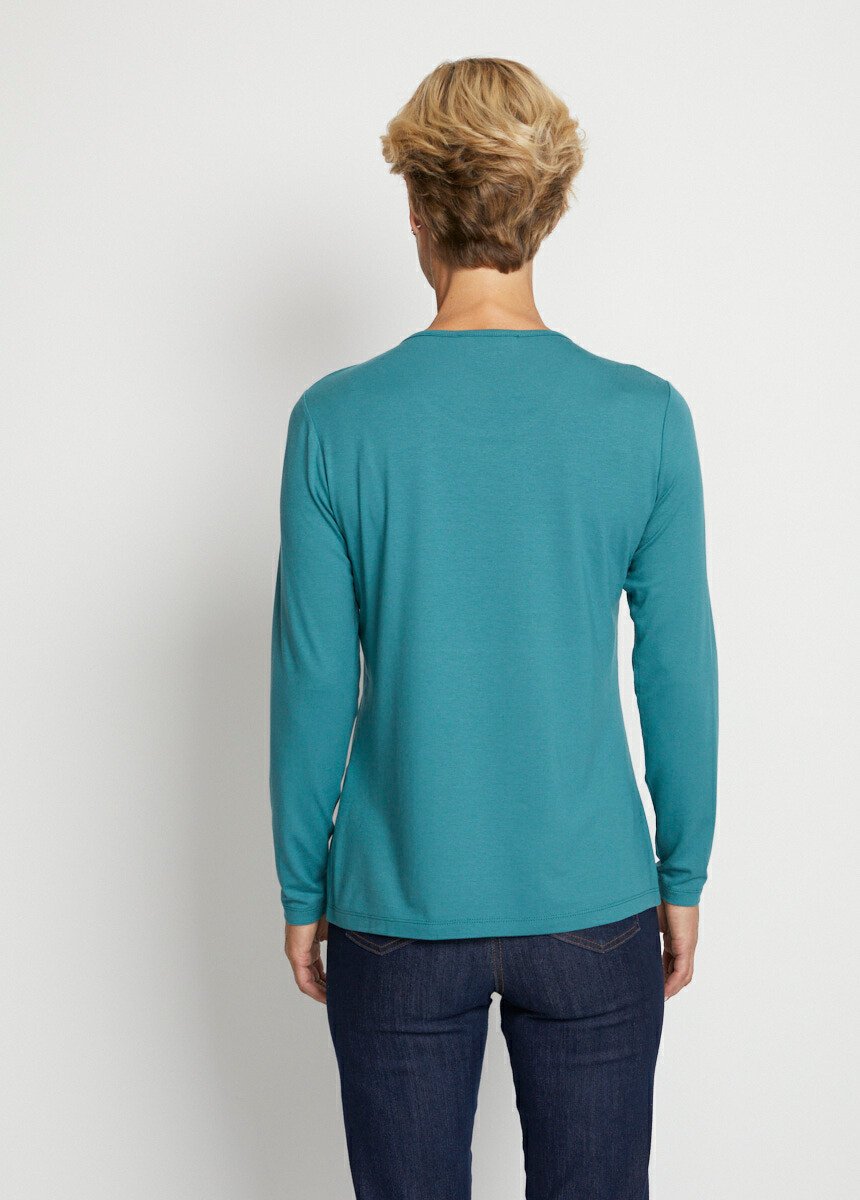 T-shirt uni brodé manches longues