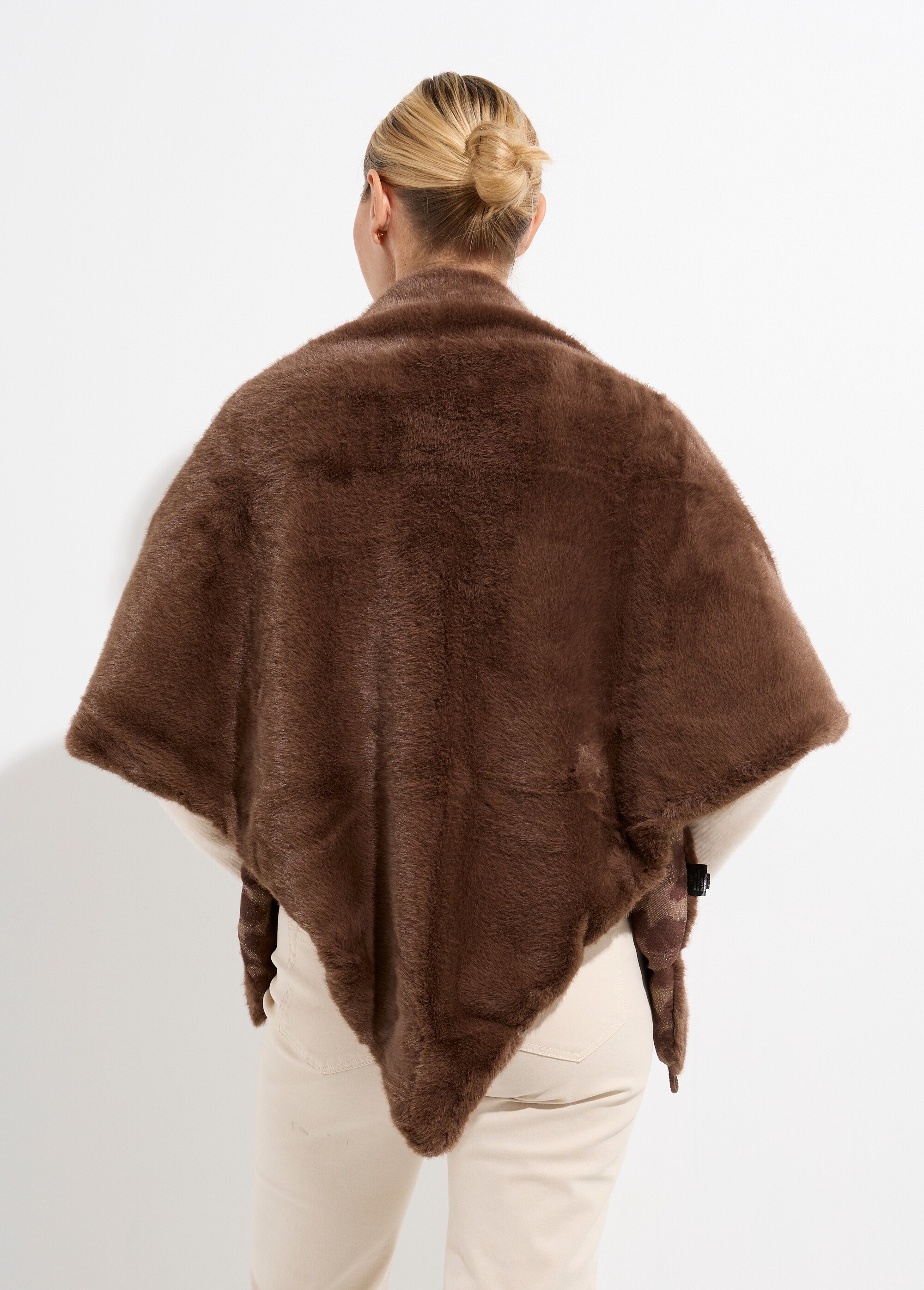 Tour de cou fausse fourrure léopard Femme Marron TOPTD9-3 DO1