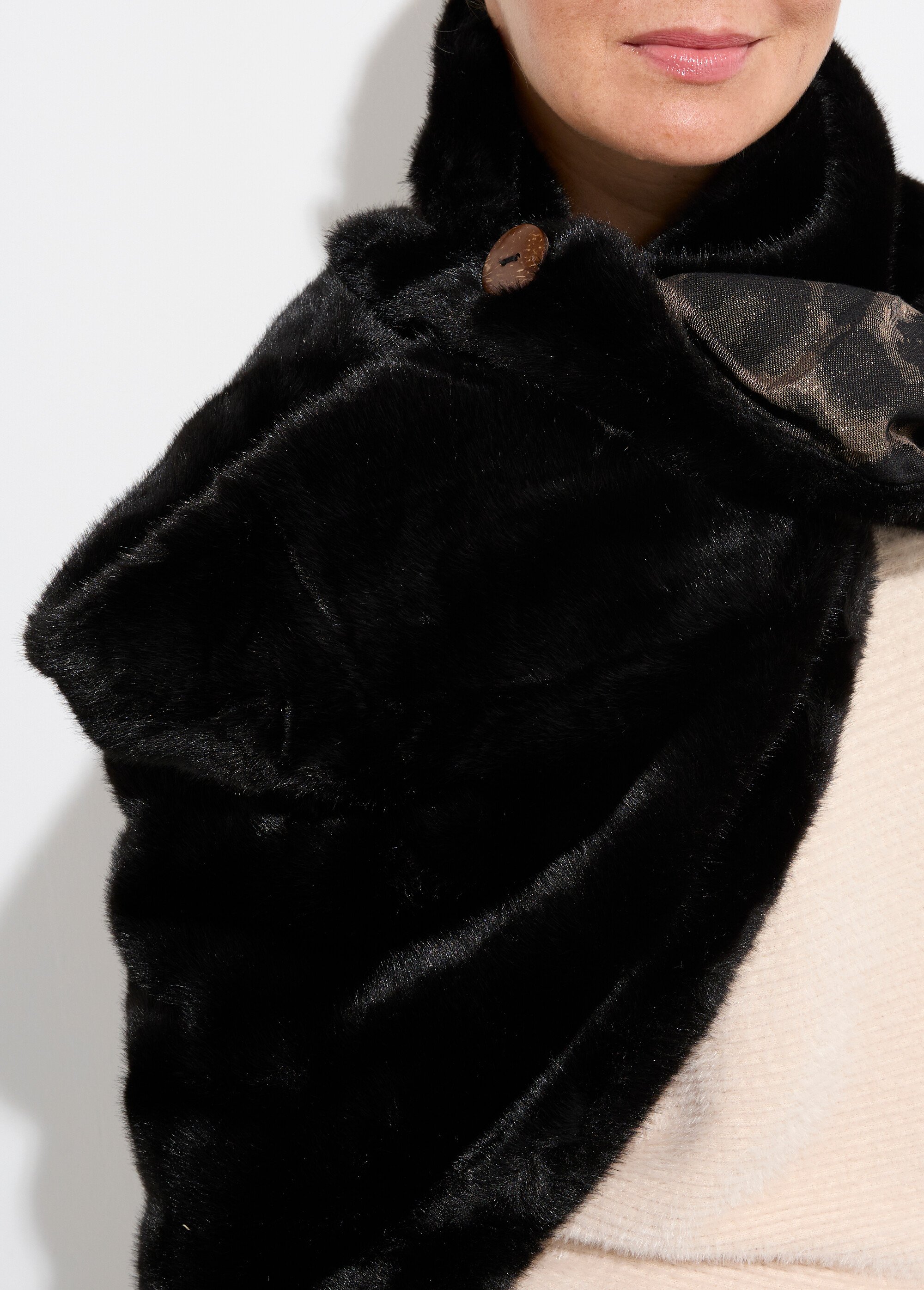 Tour de cou fausse fourrure léopard