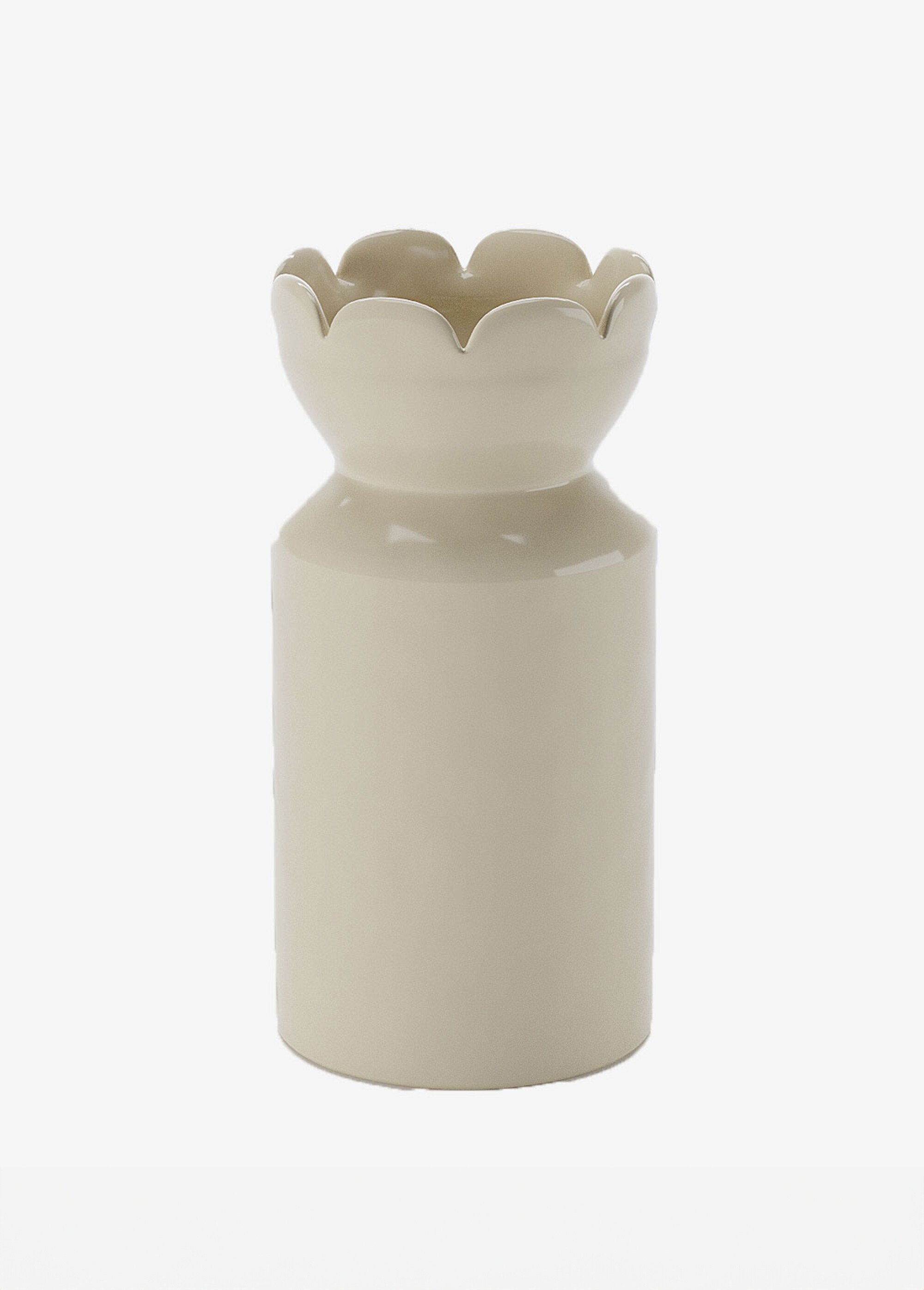 Vase en céramique avec col tulipe Beige POT-RIVOLI FA1