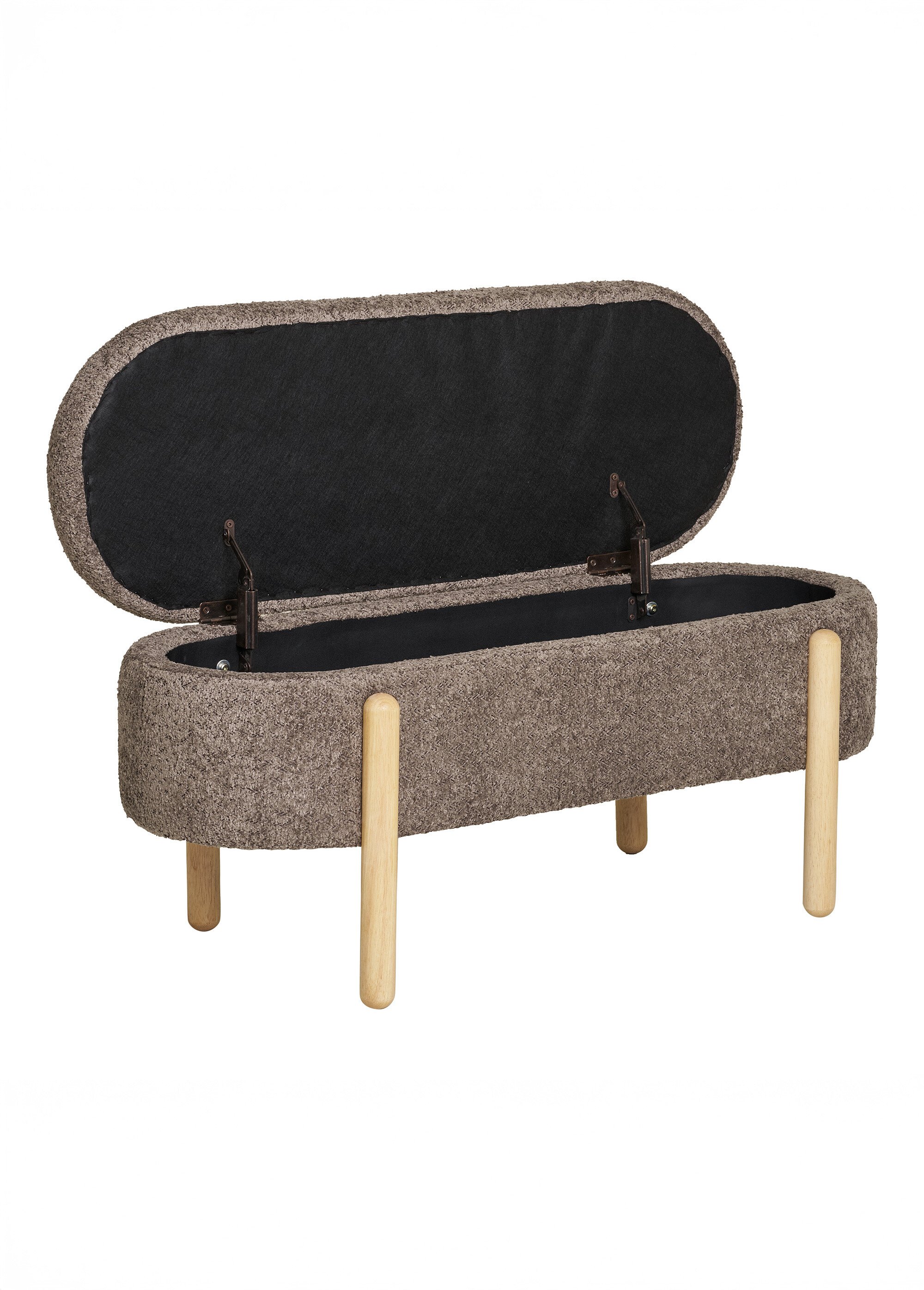 Banc de rangement avec pieds bois de pin MARRON HN-1409001 DE1