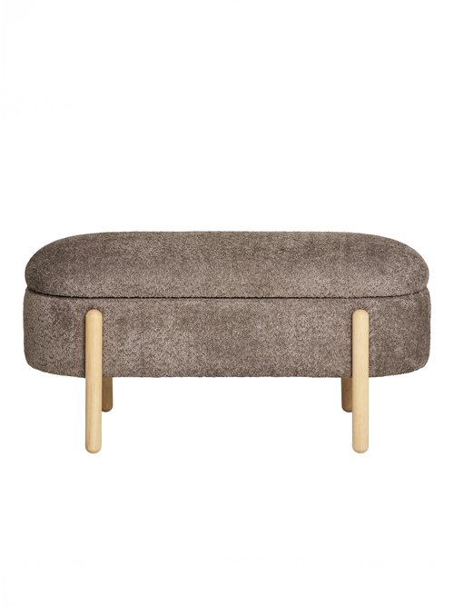 Banc de rangement avec pieds bois de pin MARRON HN-1409001 DR1