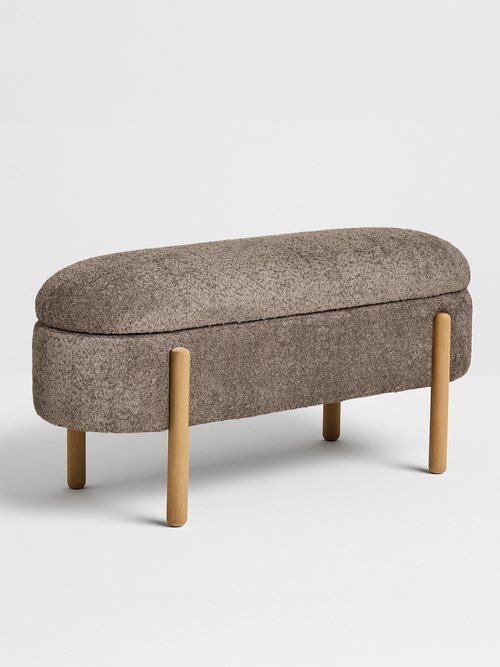 Banc de rangement avec pieds bois de pin MARRON HN-1409001 FA1