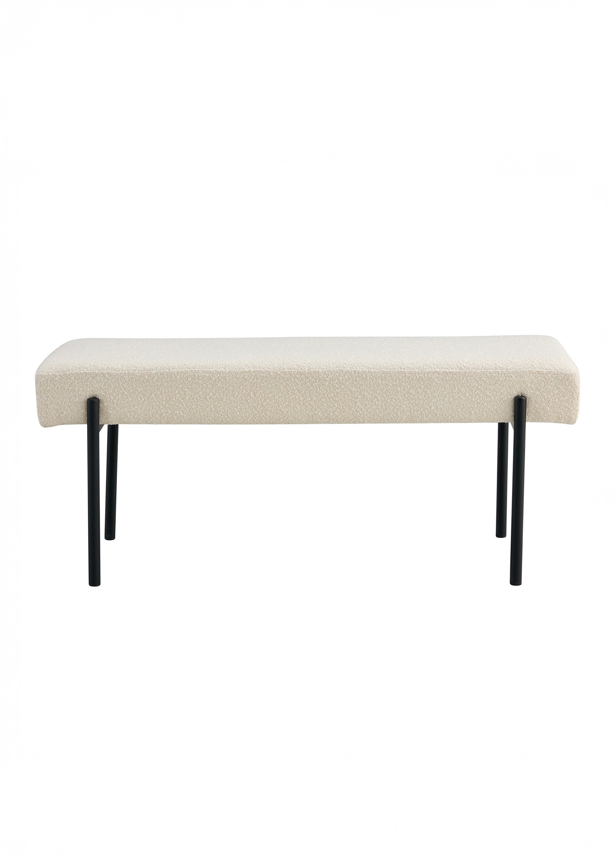 Banc en bouclette avec pieds métal BLANC HN-1401302 DE1