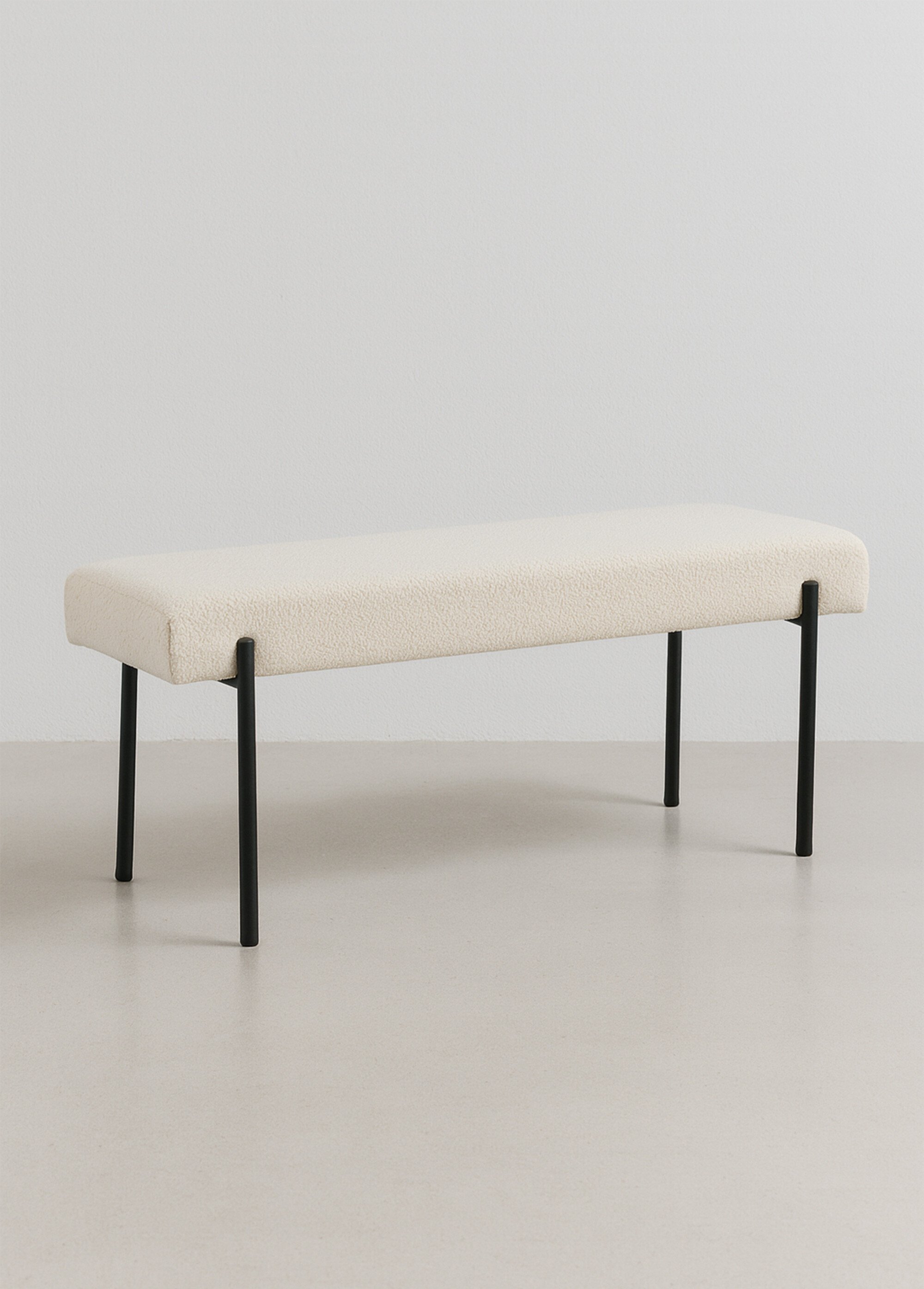 Banc en bouclette avec pieds métal