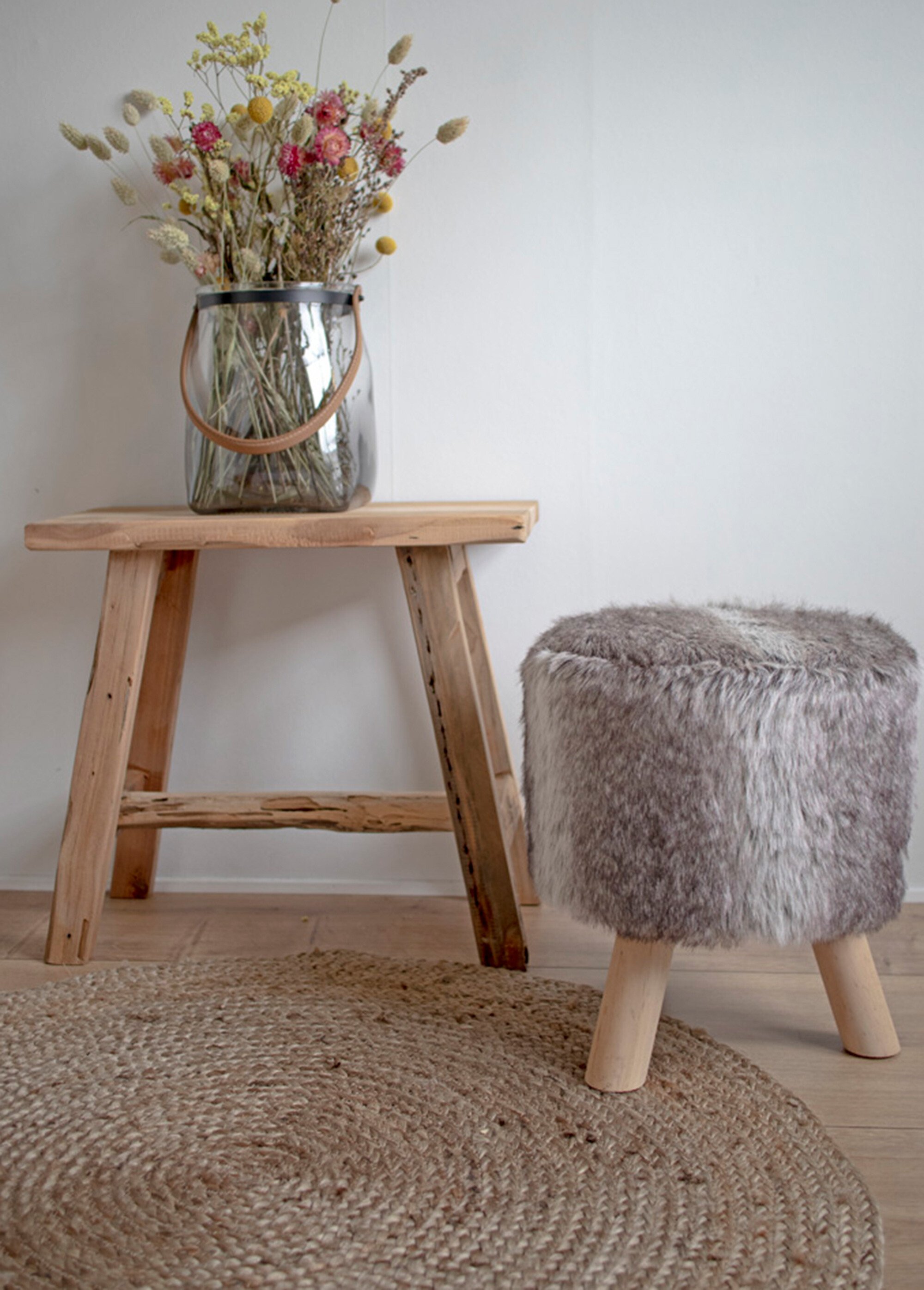 Banc en teck recyclé style rustique chic BEIGE HN-1401010 SI1