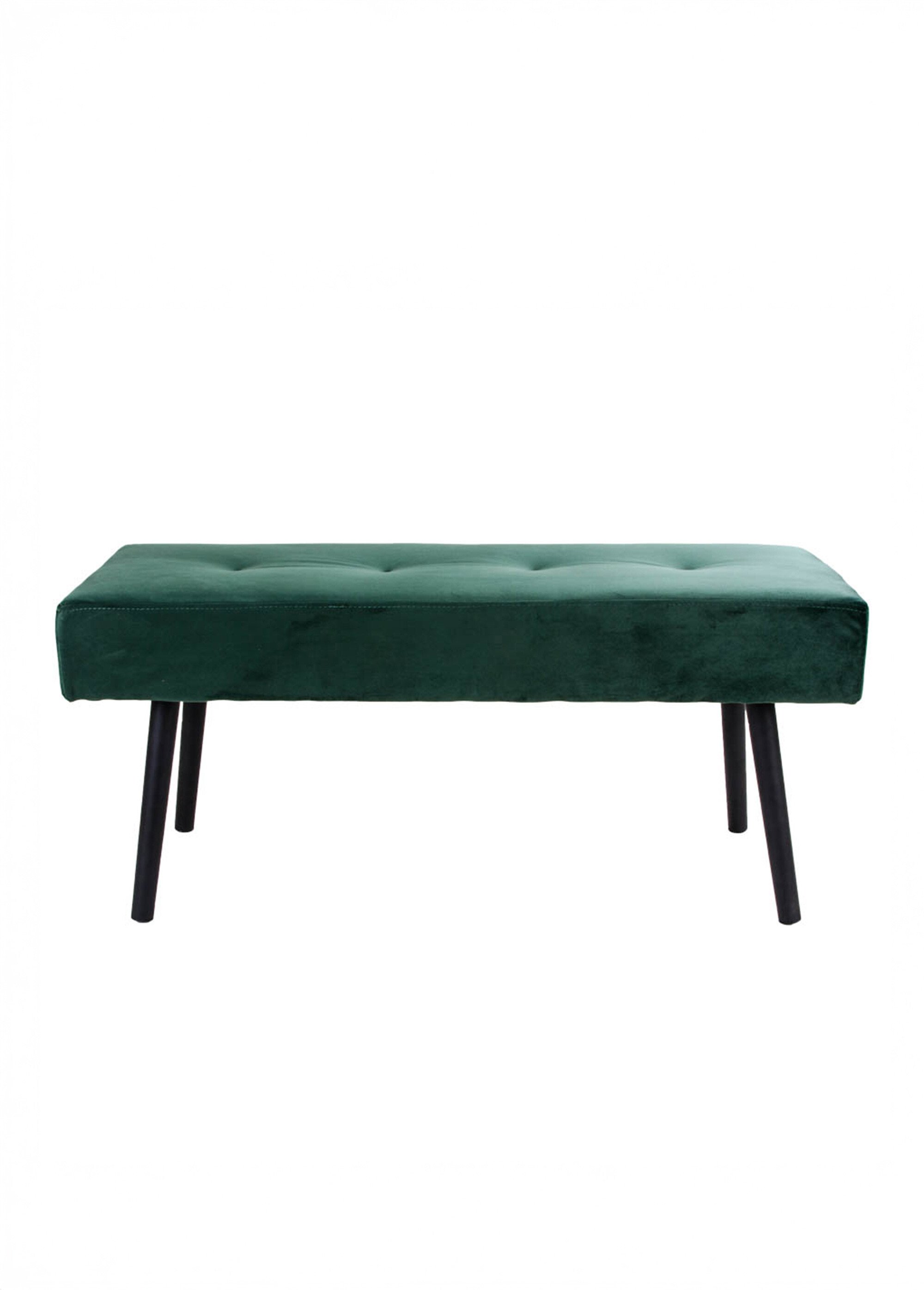 Banc en velours capitonné, pieds métal VERT HN-1401004 DE1