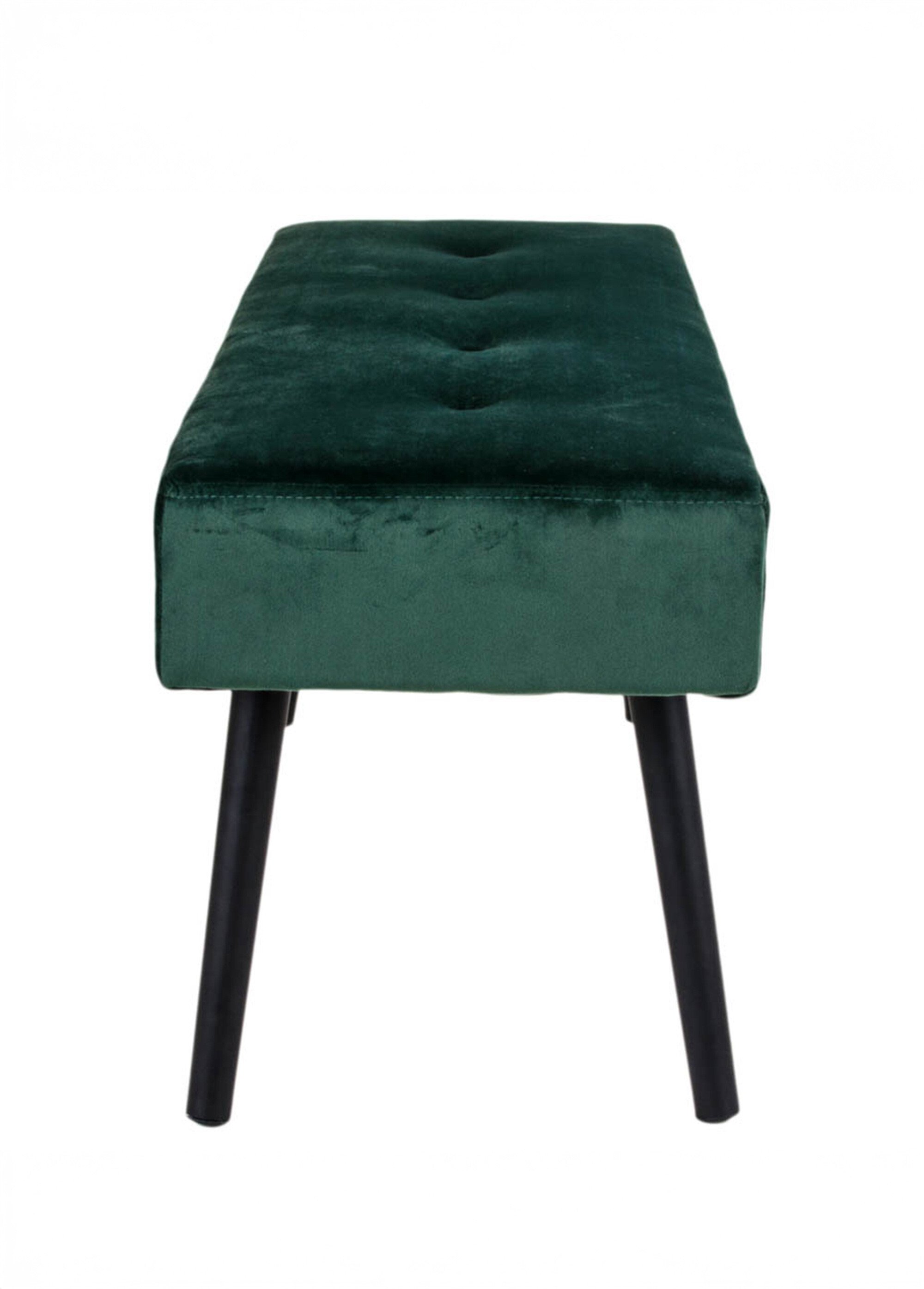 Banc en velours capitonné, pieds métal VERT HN-1401004 DE2